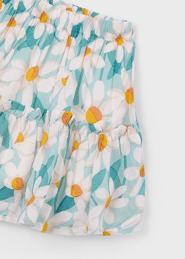 GONNELLINA IN COTONE FLOREALE VERDE - Noi da piccoli