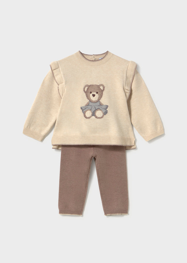 COMPLETO BEIGE TEDDY IN FILATO