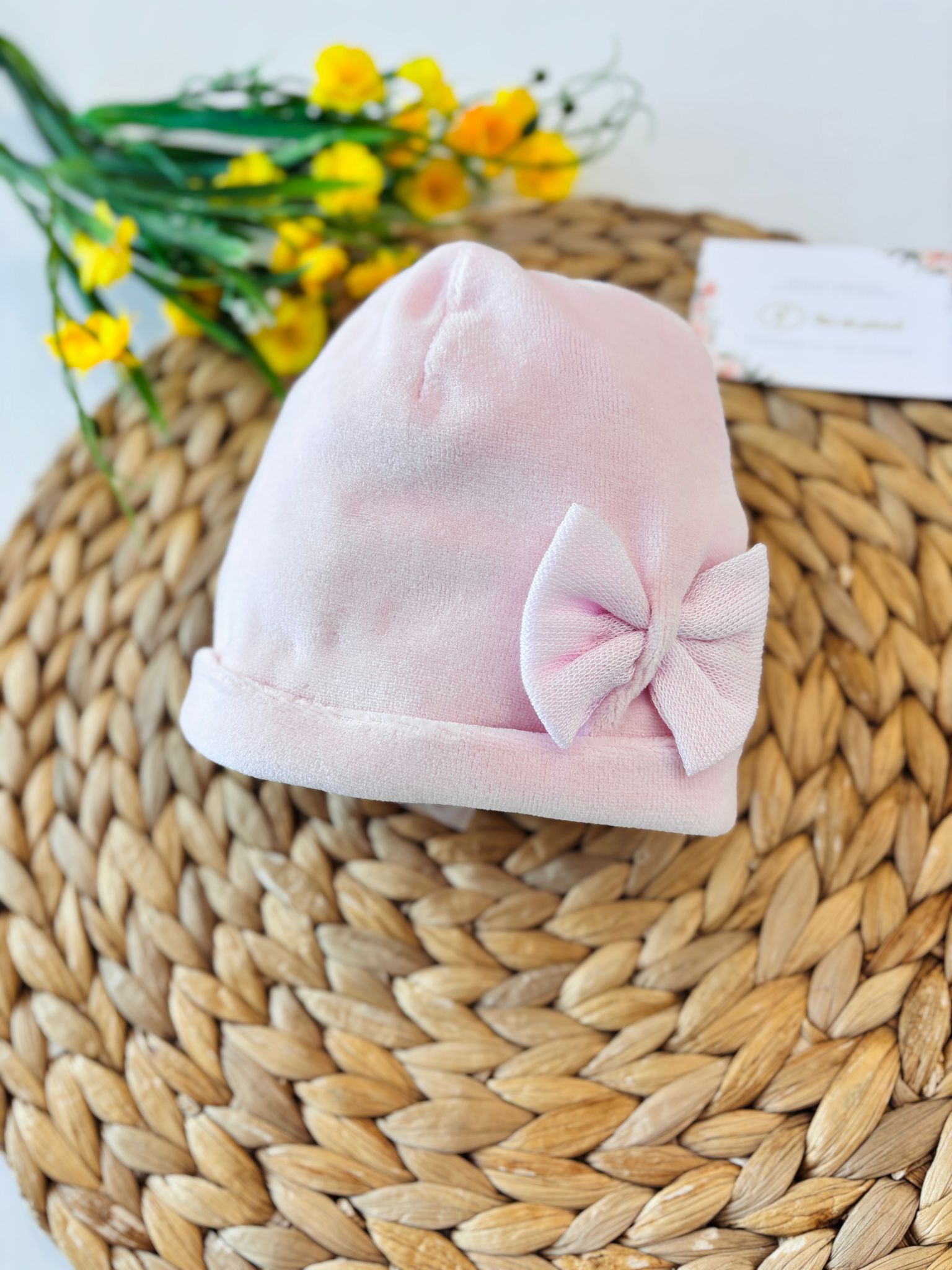 CAPPELLO CINIGLIA ROSA FIOCCHETTO