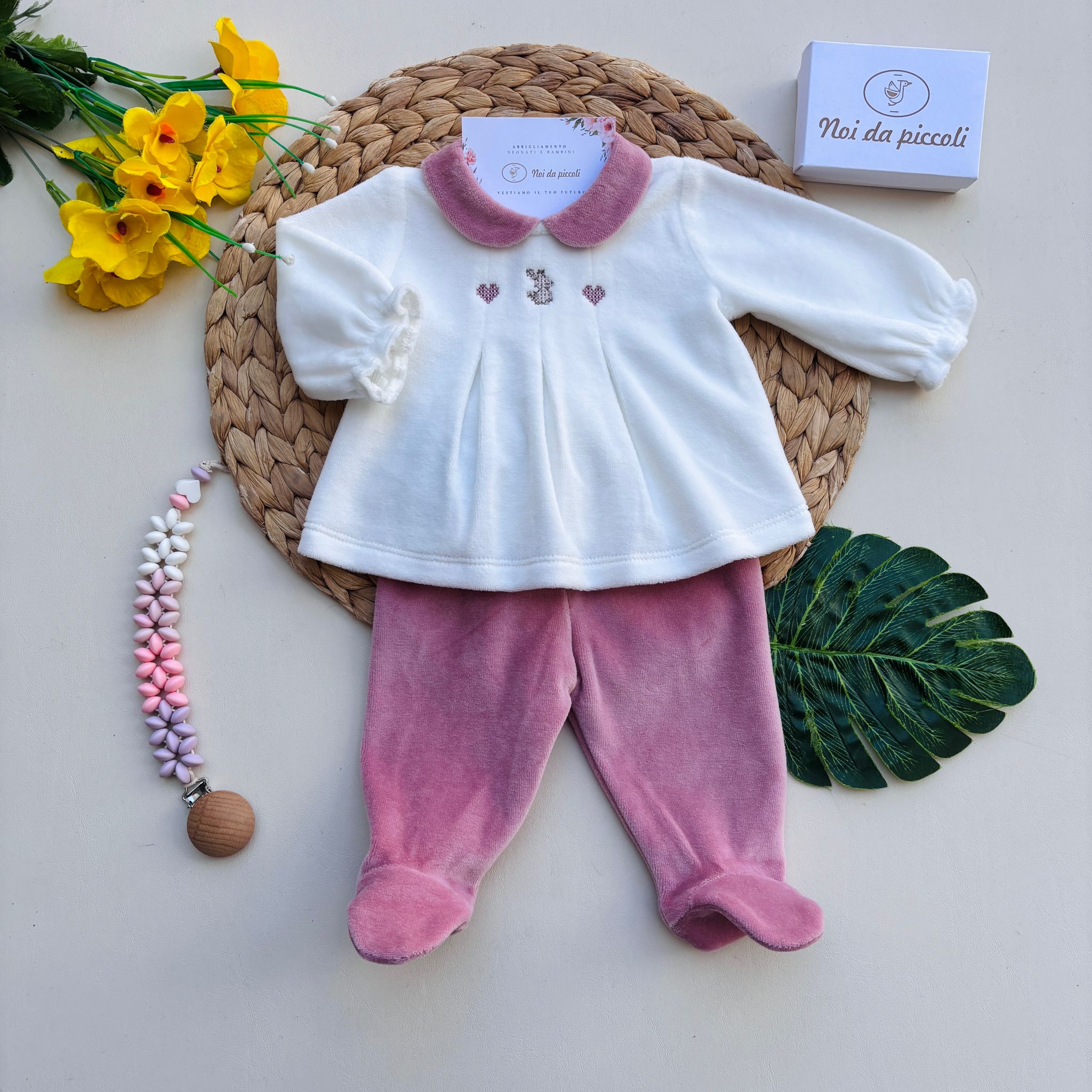 COMPLETO  BIANCO ROSA