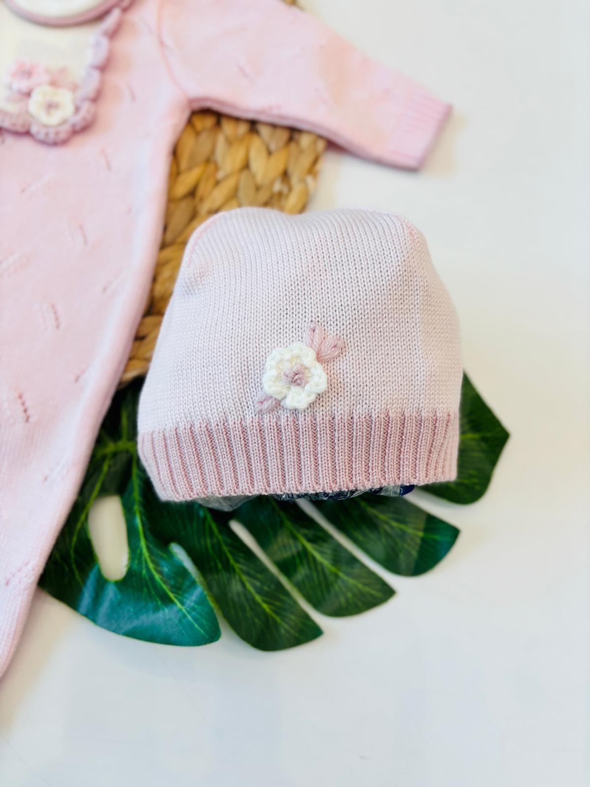 TUTINA CON PARURE 100% LANA ROSA