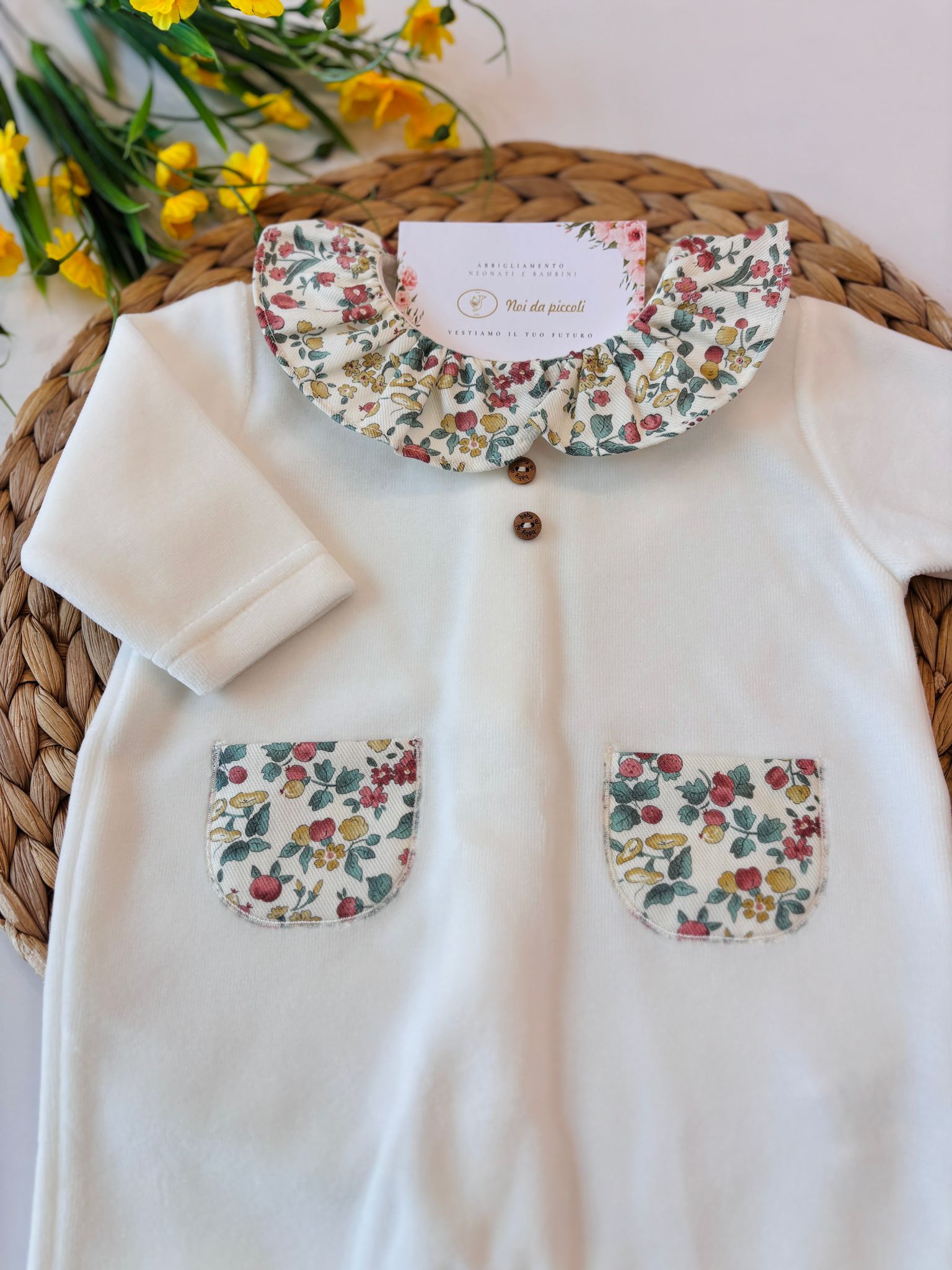 TUTINA IN CINIGLIA BIANCO FLOREALE