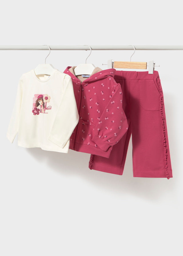 COMPLETO IN COTONE CALDO ROSA