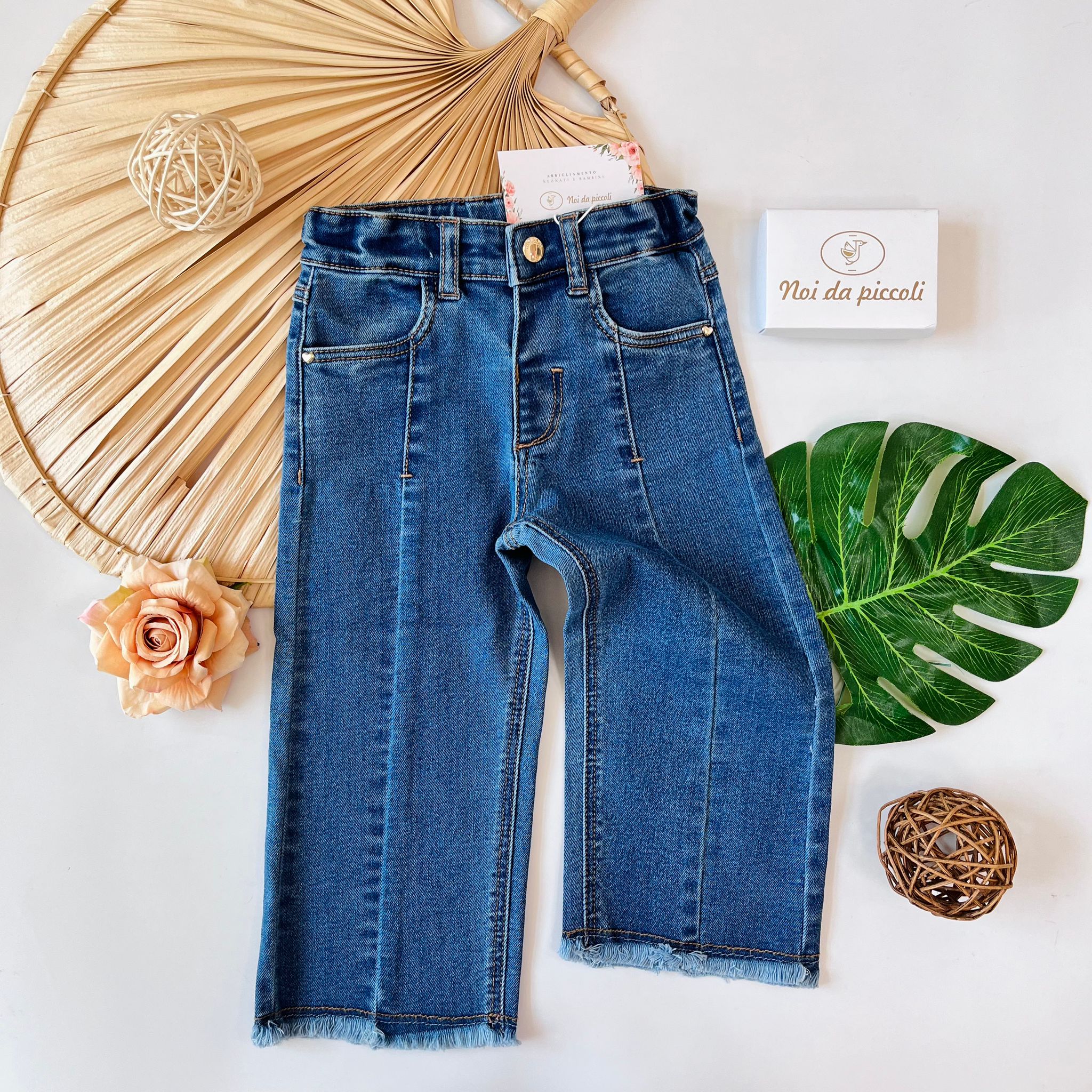 JEANS A PALAZZO DENIM MEDIO Blu - Noi da piccoli