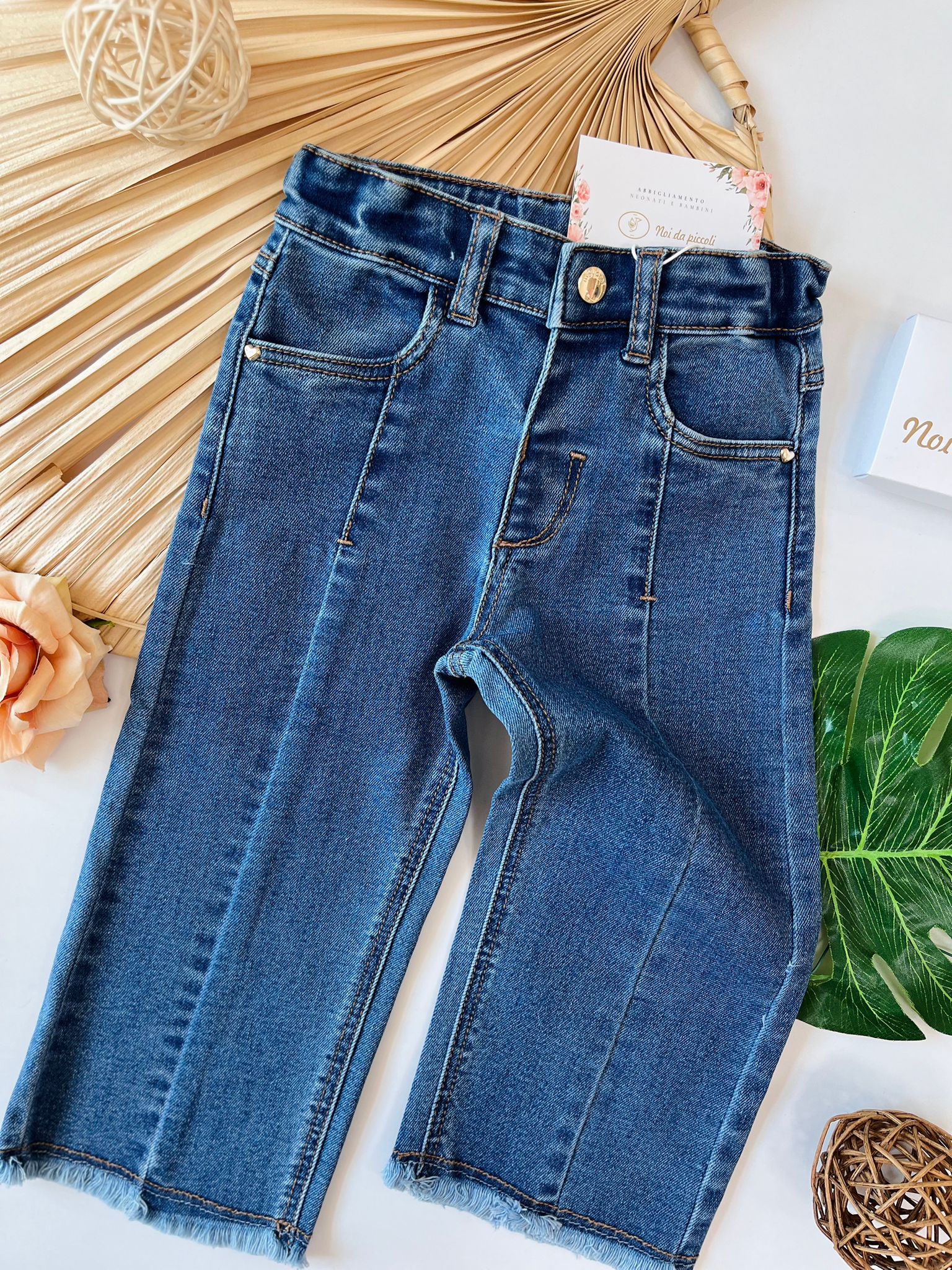JEANS A PALAZZO DENIM MEDIO Blu - Noi da piccoli