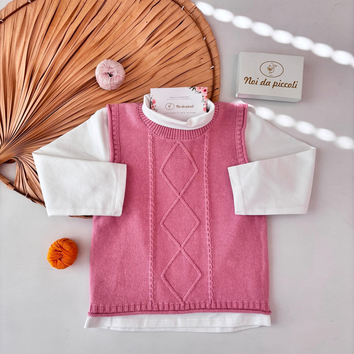 MAGLIONE IN FILATO CALDO ROSA
