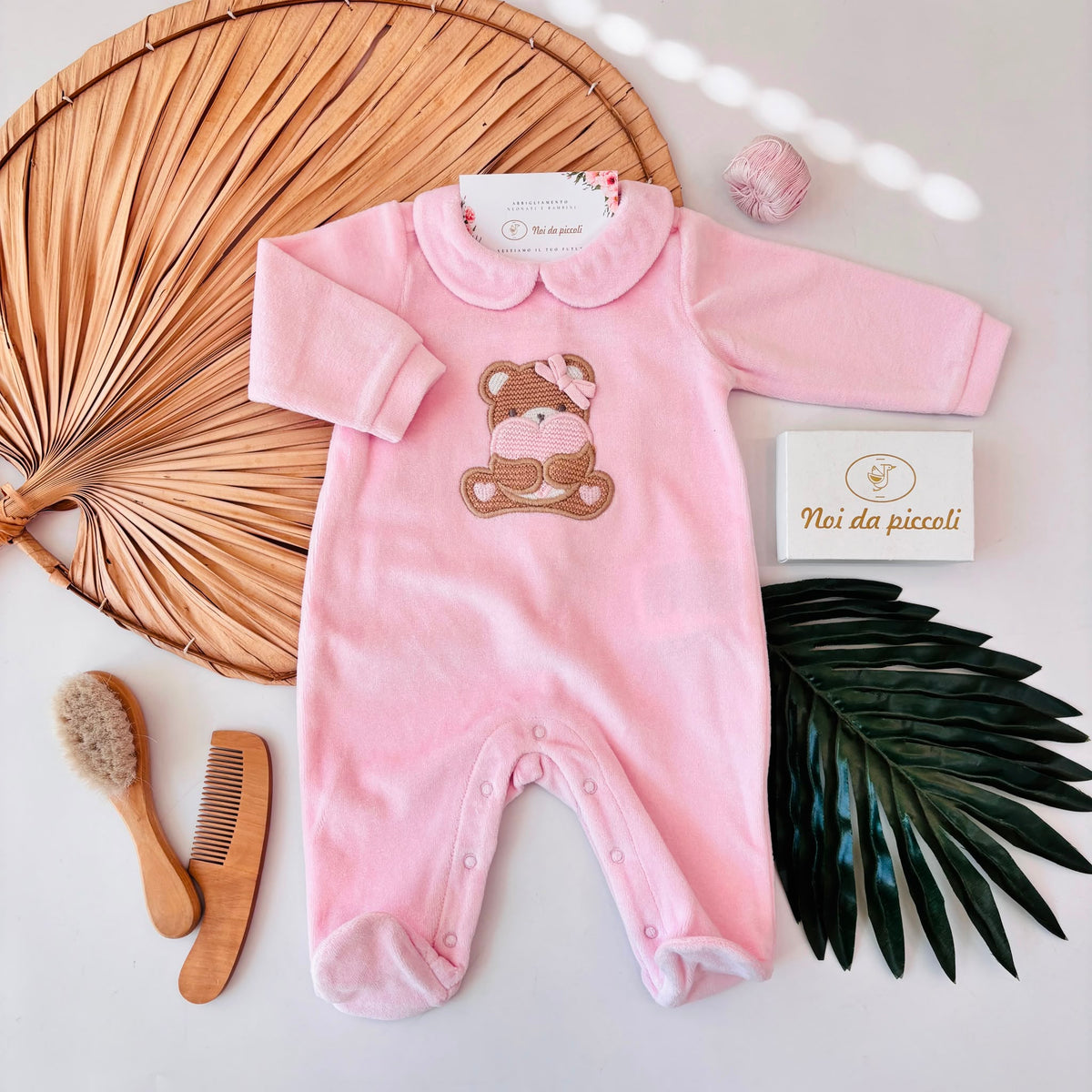 TUTINA IN CINIGLIA ROSA on teddy con fiocchetto