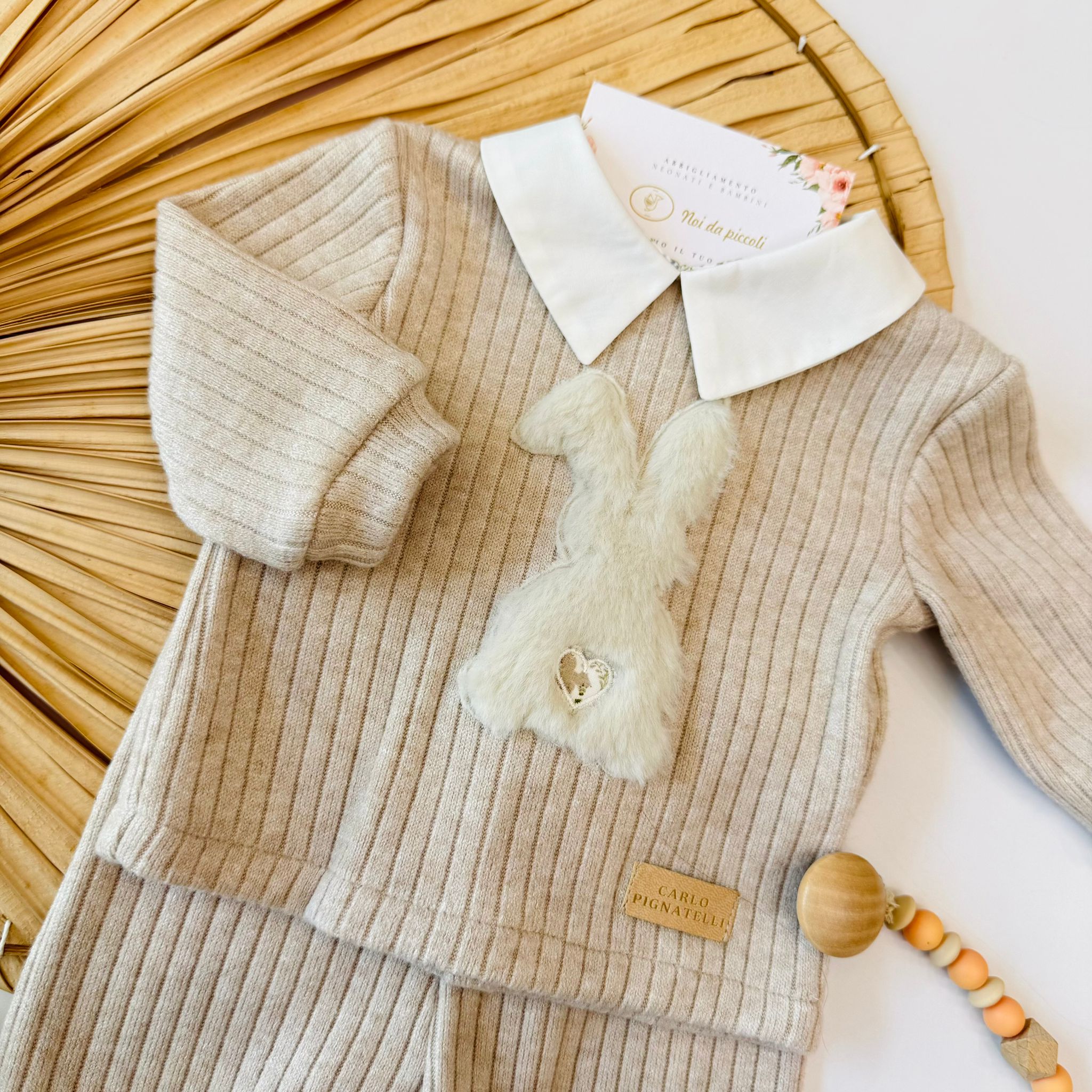 COMPLETO IN MAGLINA CALDA A COSTE BEIGE
