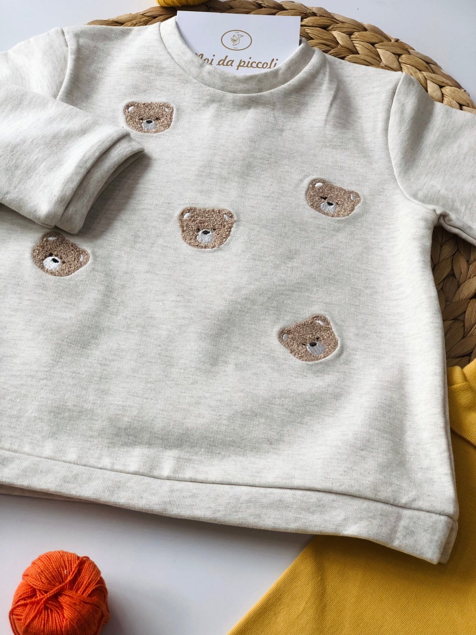 MAGLIA BEIGE CON LEGGINS SENAPE - Noi da piccoli