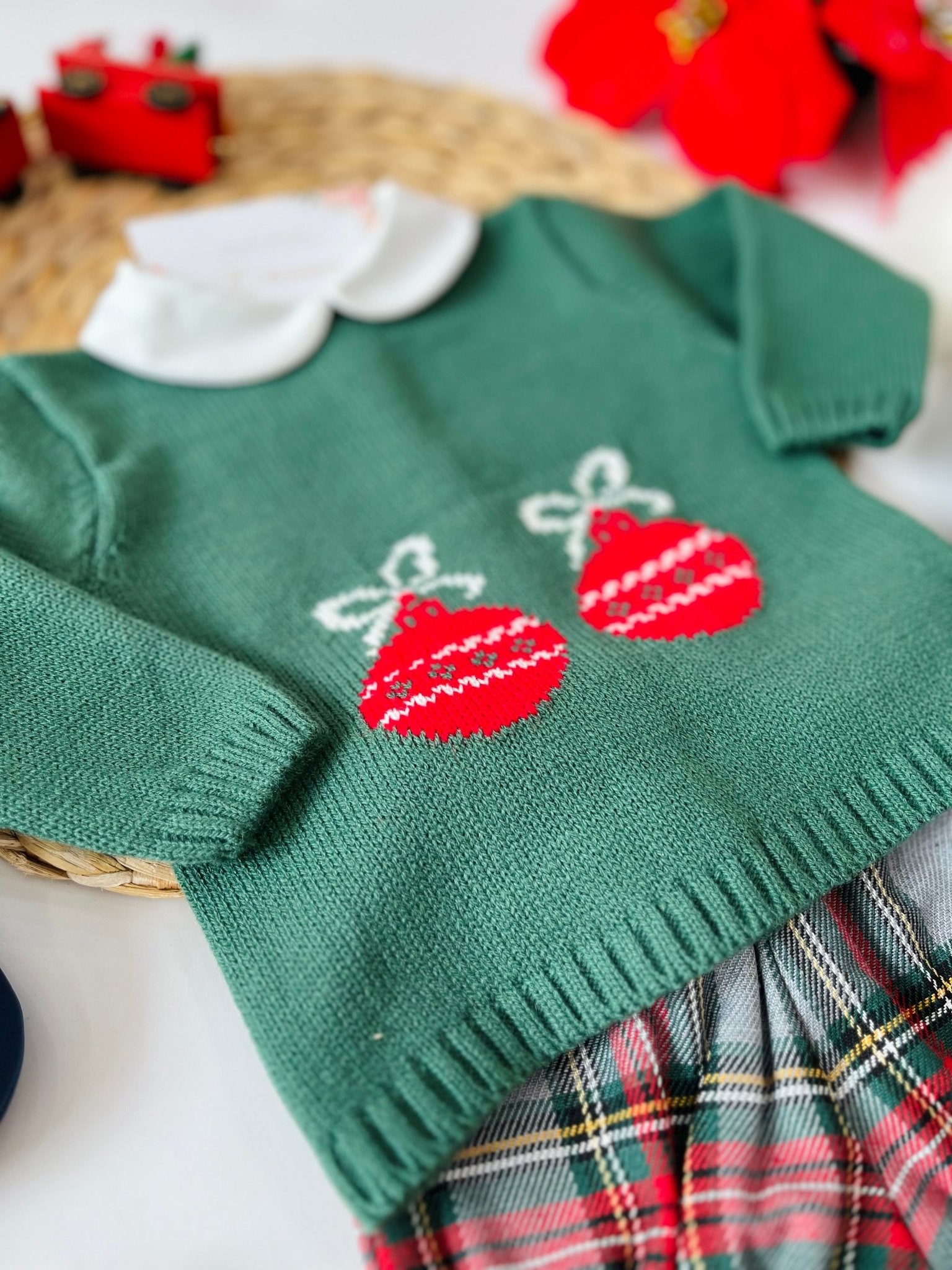 MAGLIA CON CULOTTE VERDE MUSGO BOLAS - Noi da piccoli