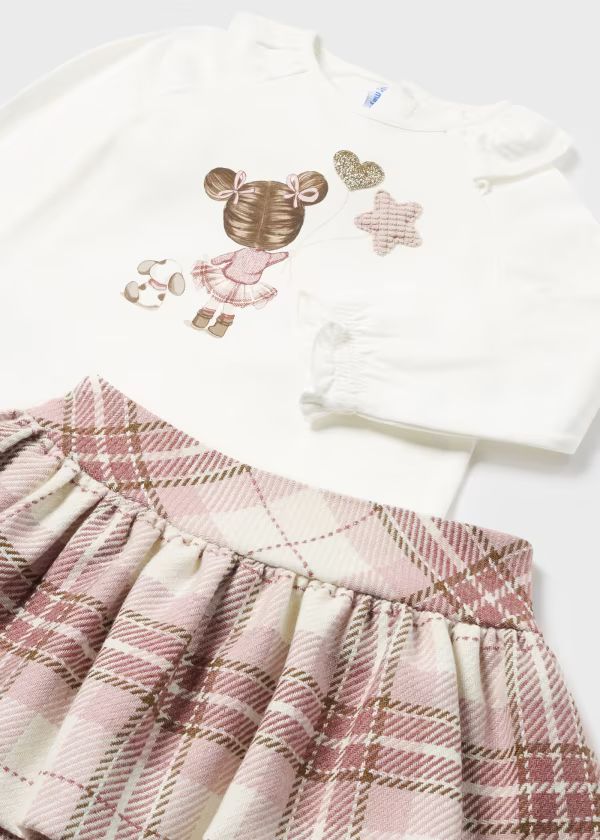 MAGLIA CON GONNA QUADRI ROSA - Noi da piccoli