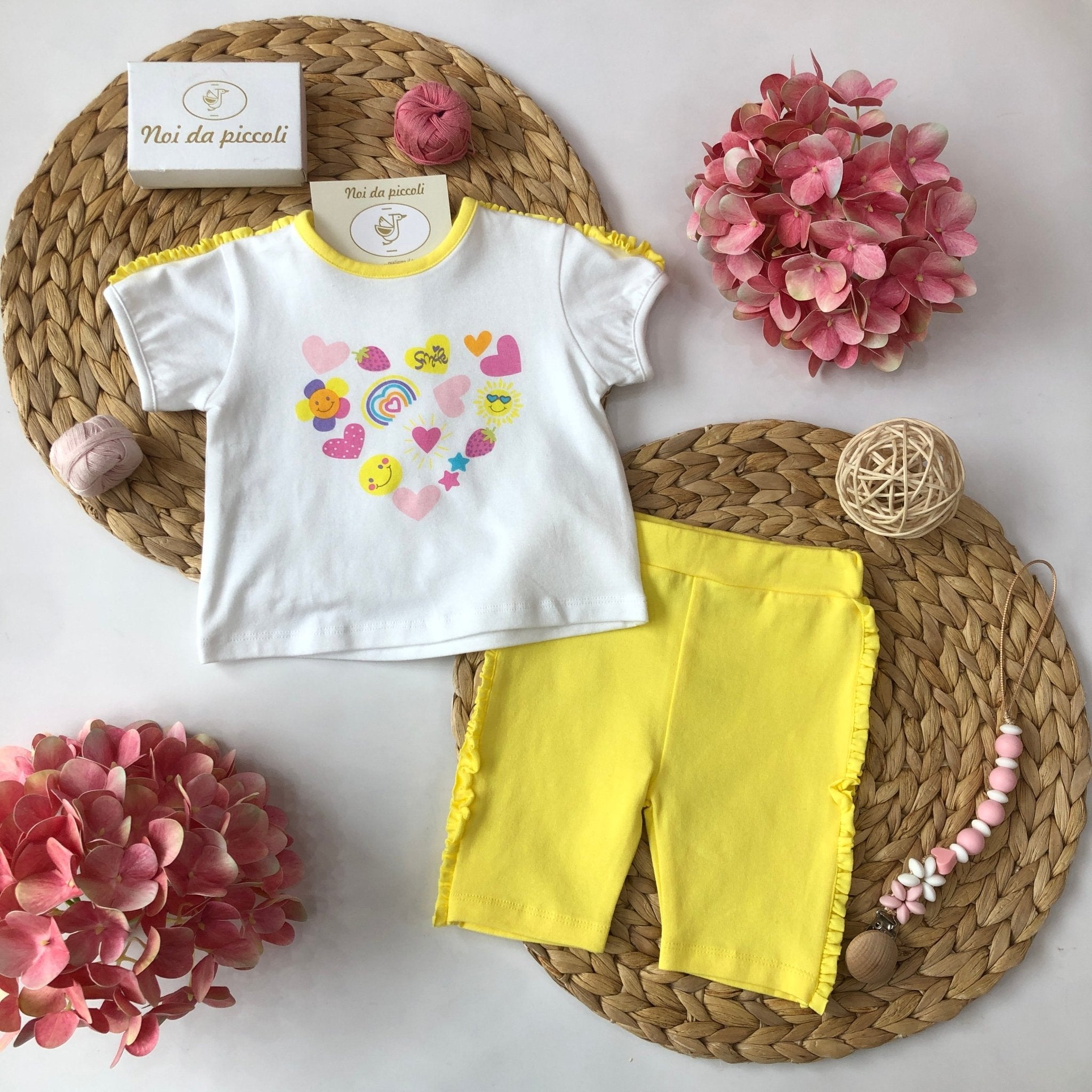 MAGLIA CON LEGGINS GIALLO COTONE - Noi da piccoli