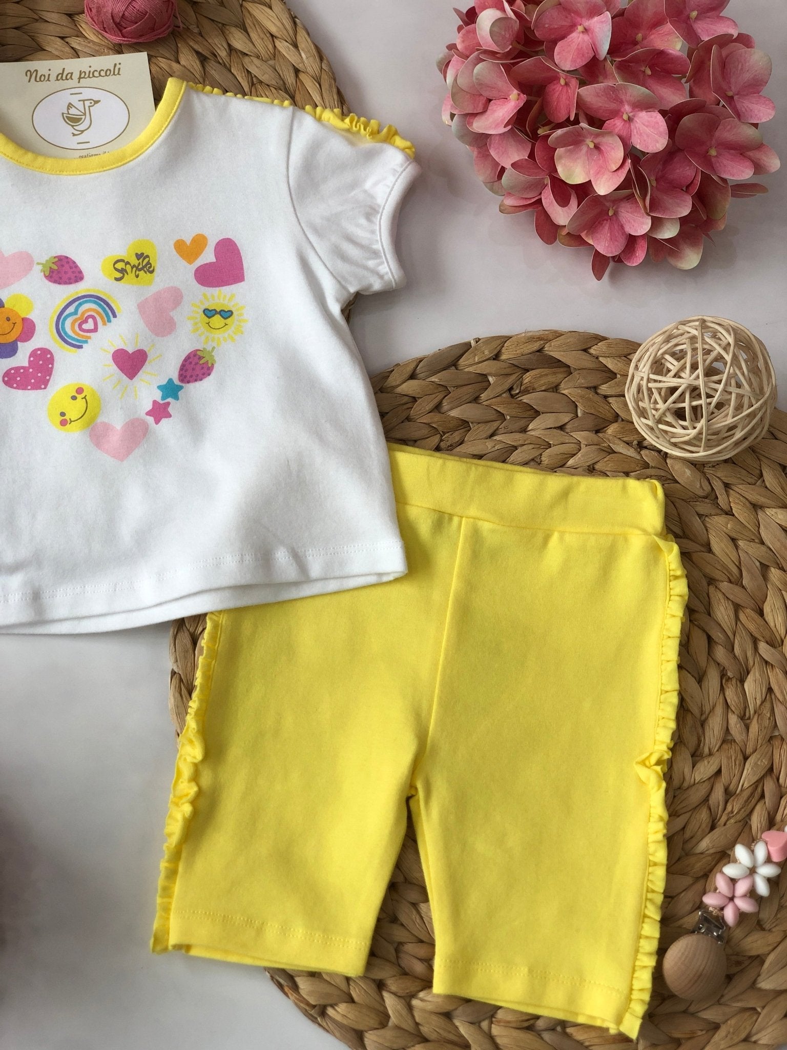 MAGLIA CON LEGGINS GIALLO COTONE - Noi da piccoli