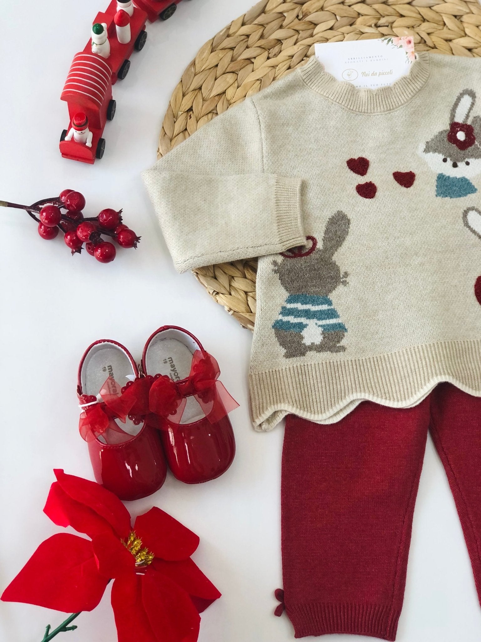 MAGLIA CON PANTALONE TOMATE VIG FILATO CALDO - Noi da piccoli