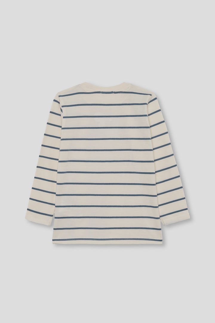 MAGLIA IN COTONE CALDO CON RIGHE PANNA - Noi da piccoli