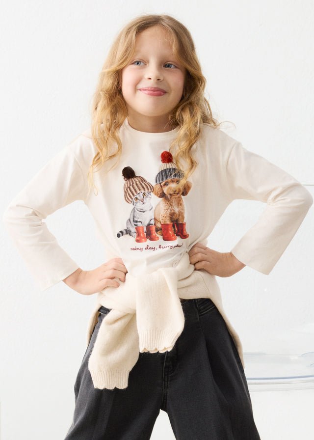 MAGLIA IN COTONE CALDO PANNA - Noi da piccoli