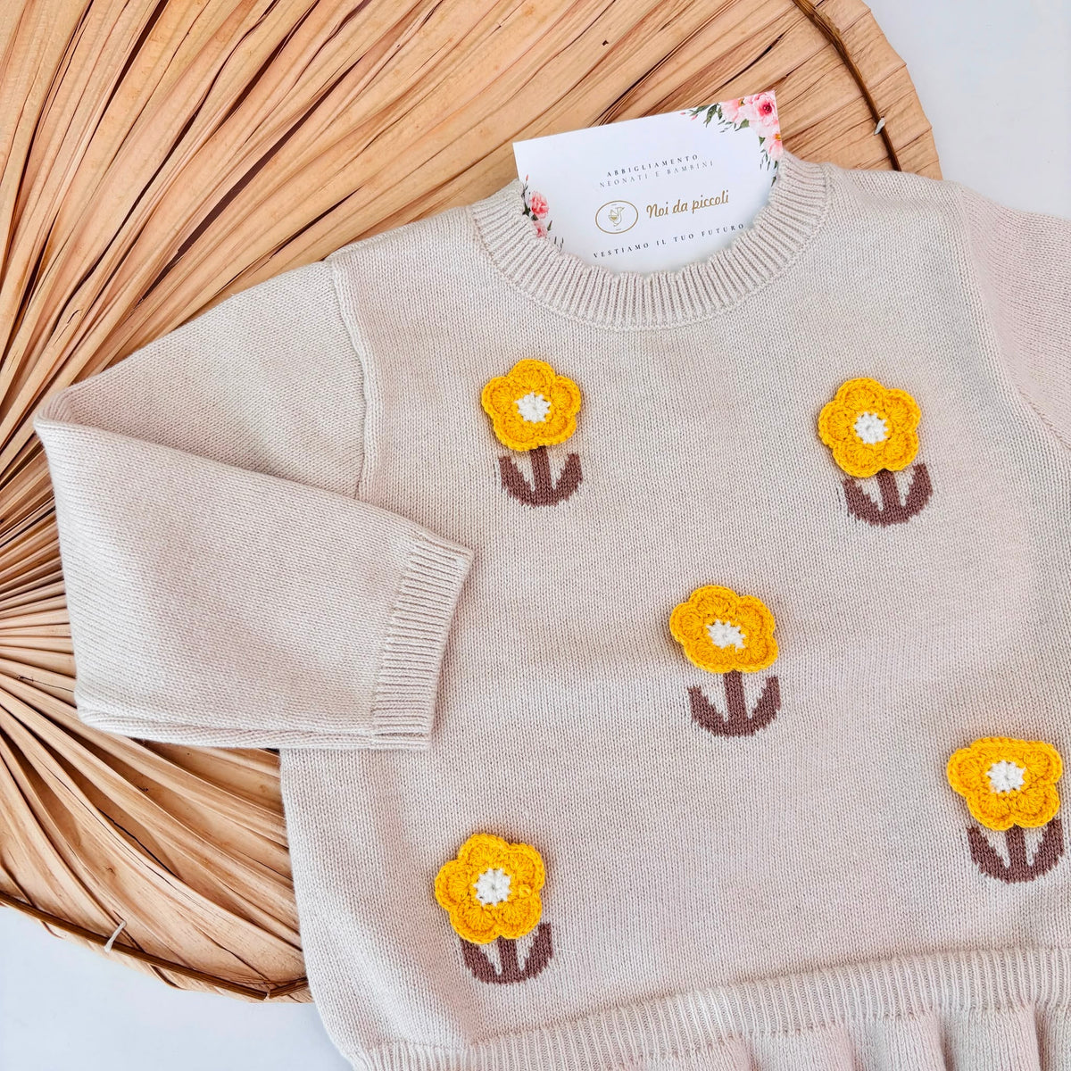 MAGLIA IN FILATO CALDO BEIGE - Noi da piccoli
