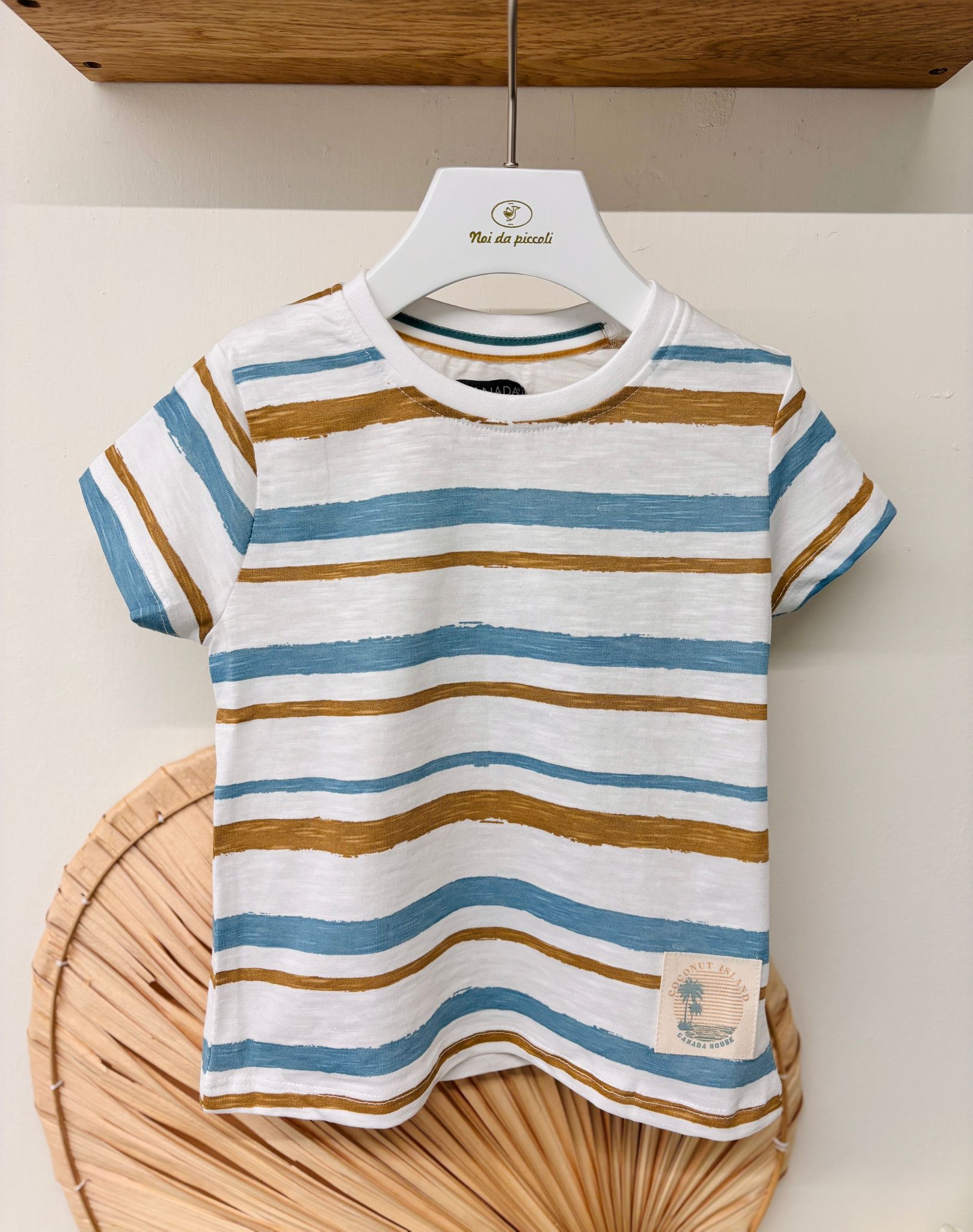 MAGLIETTA IN COTONE CON SFUMTURE BIANCO - Noi da piccoli