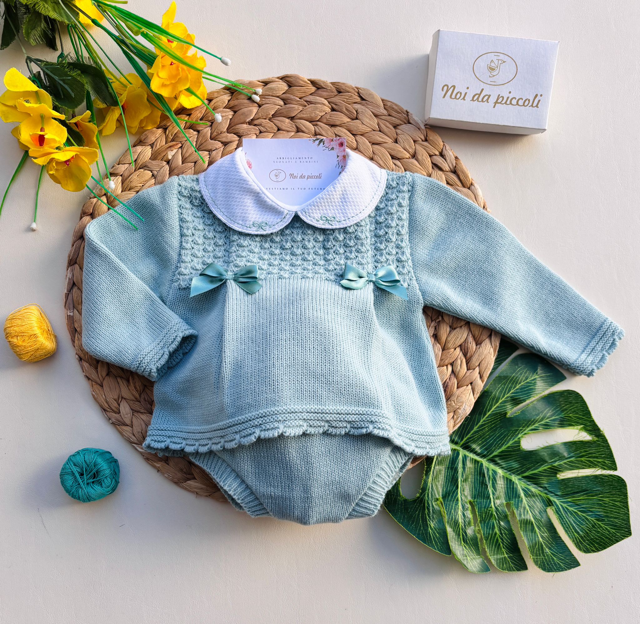 MAGLIETTINA CON CULOTTE ALICIA FILATO CALDO VERDE - Noi da piccoli