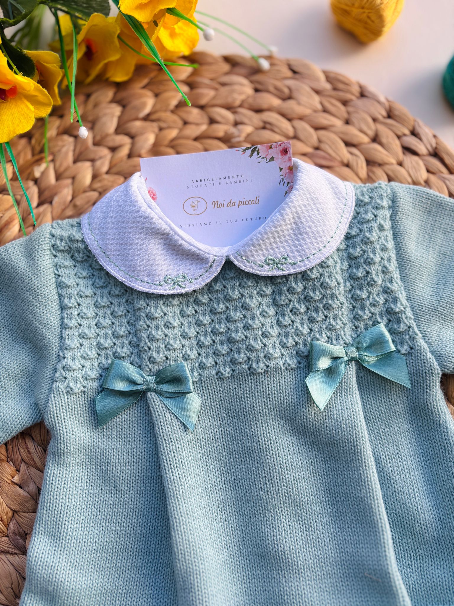 MAGLIETTINA CON CULOTTE ALICIA FILATO CALDO VERDE - Noi da piccoli