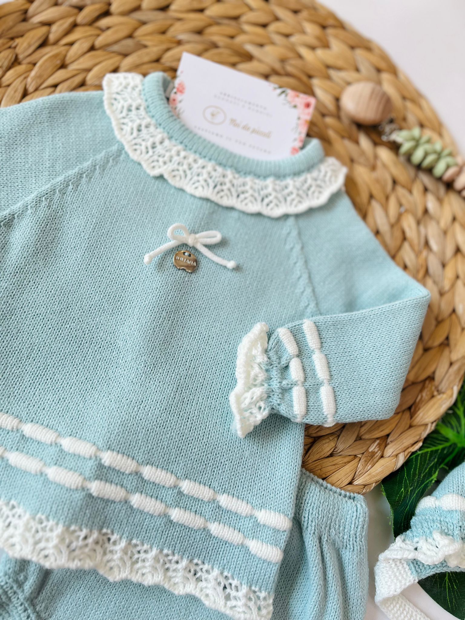 MAGLIETTINA CON CULOTTINA E CUFFIA 100% ACRILICO AGATEA - Noi da piccoli