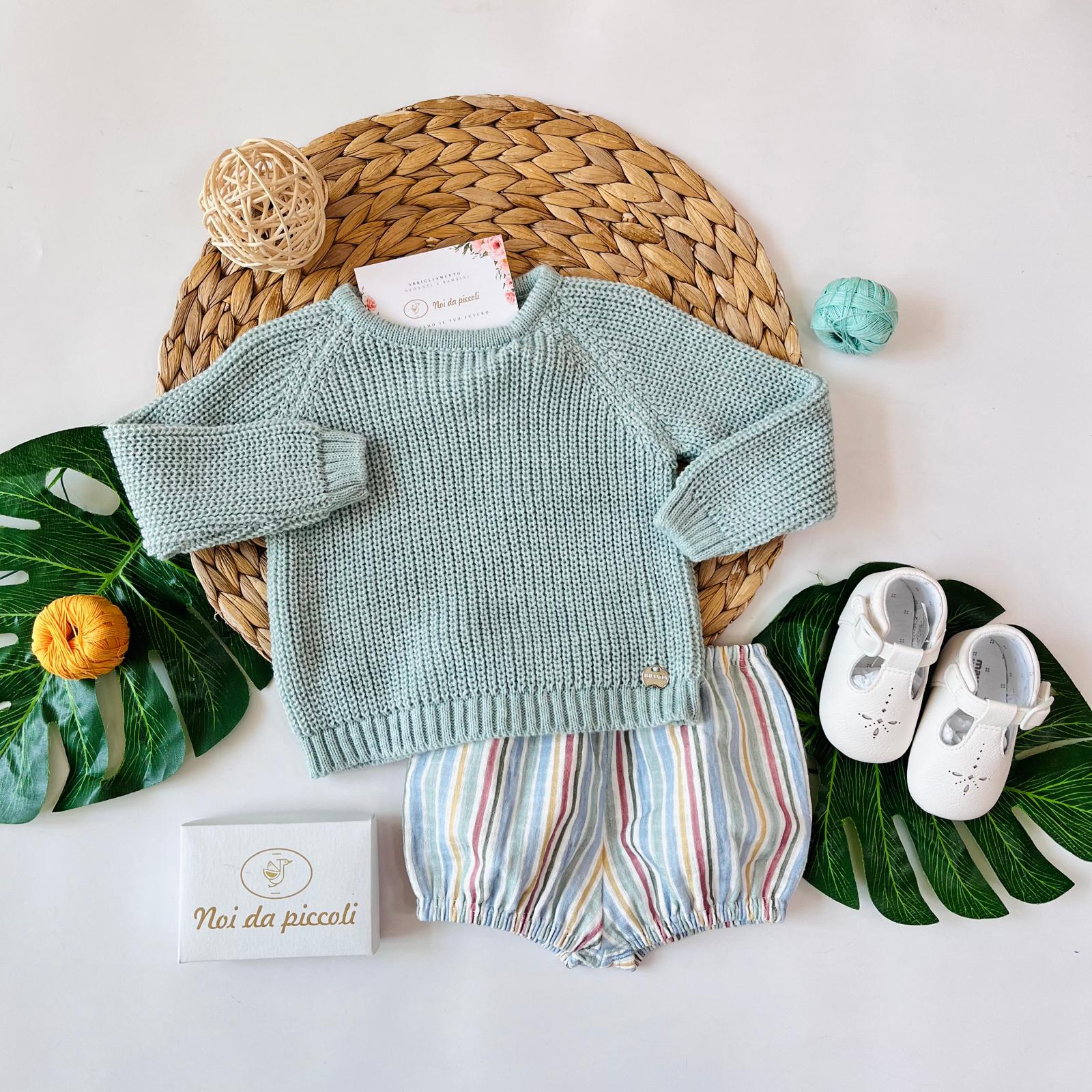 MAGLIETTINA CON CULOTTINA RAINBOW Verde - Noi da piccoli