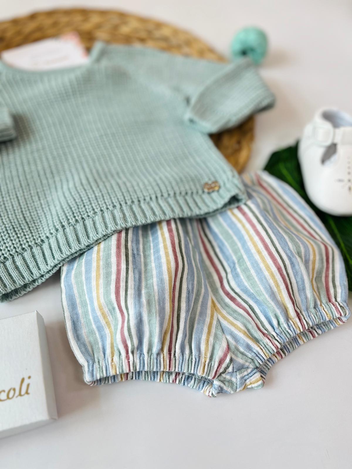 MAGLIETTINA CON CULOTTINA RAINBOW Verde - Noi da piccoli