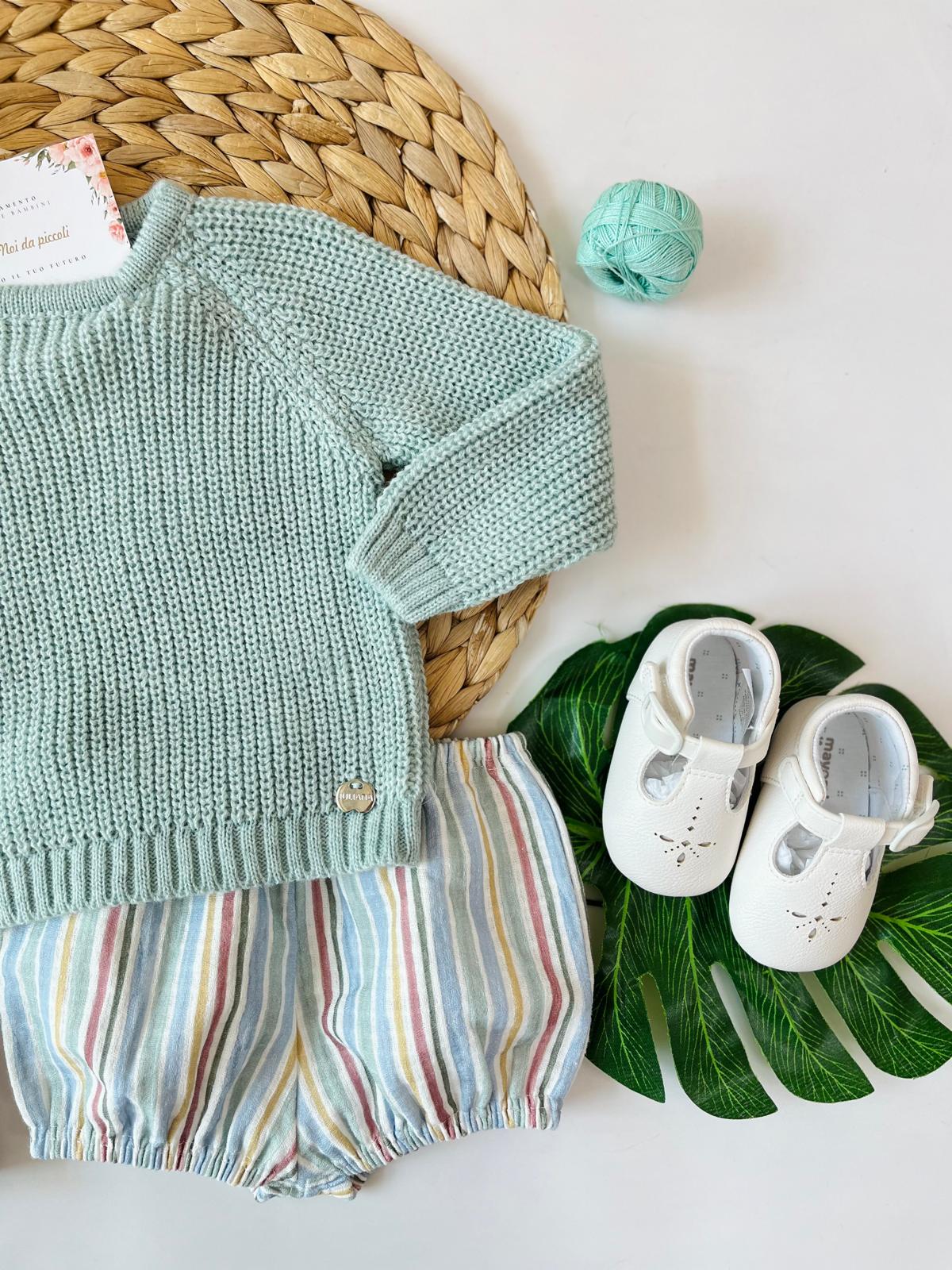 MAGLIETTINA CON CULOTTINA RAINBOW Verde - Noi da piccoli