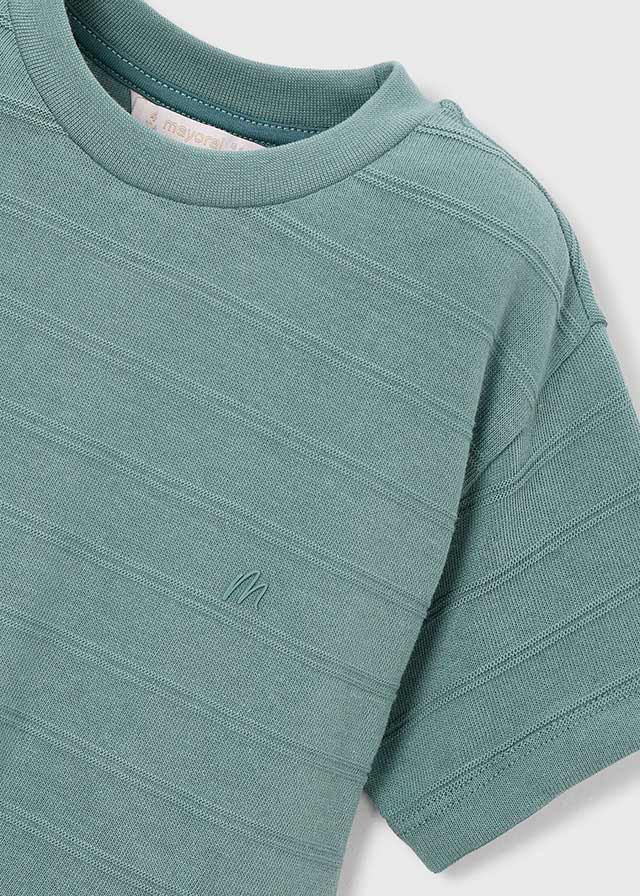 MAGLIETTINA IN COTONE A RIGHE VERDE - Noi da piccoli