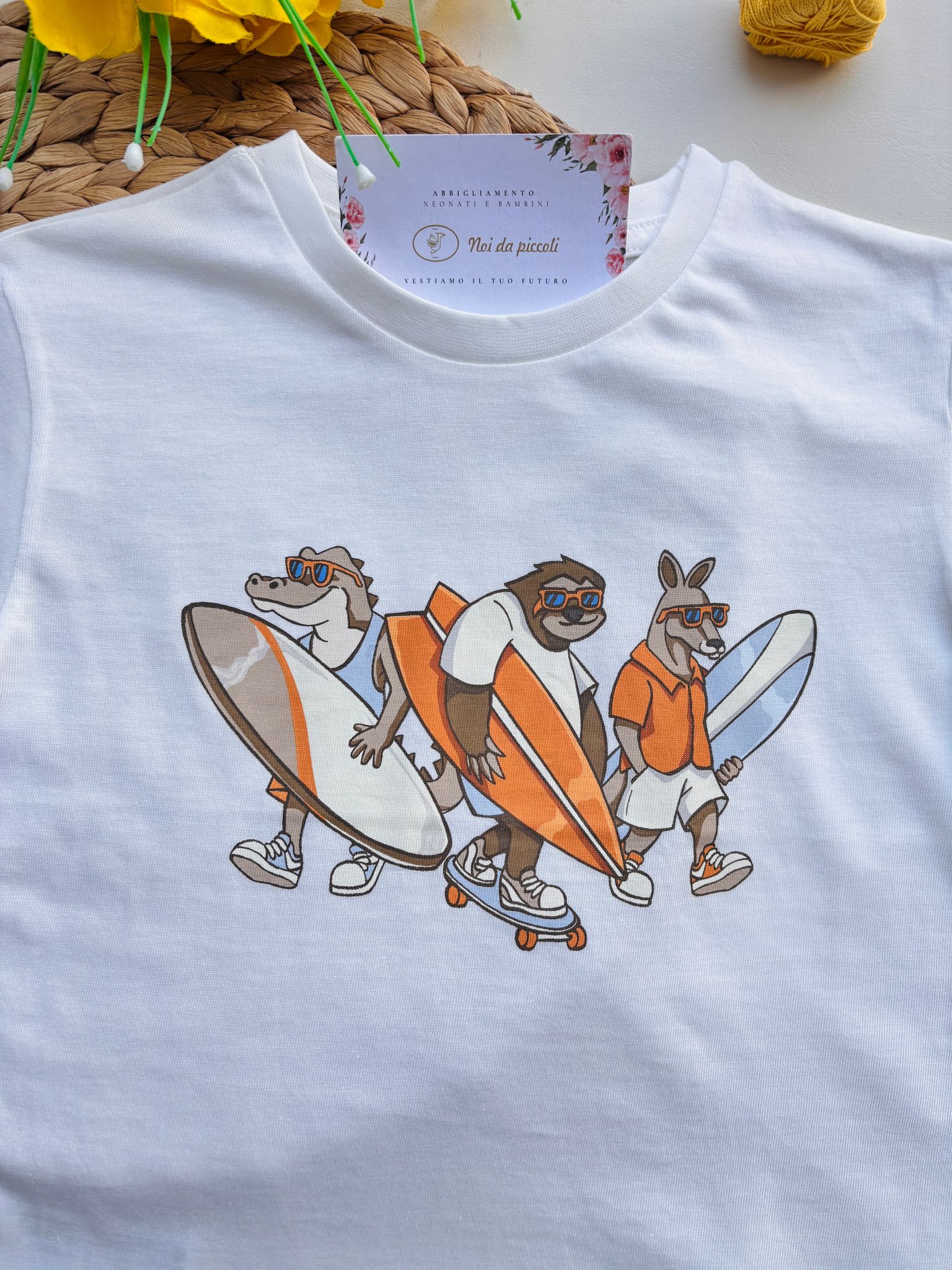 MAGLIETTINA IN COTONE BIANCO - Noi da piccoli