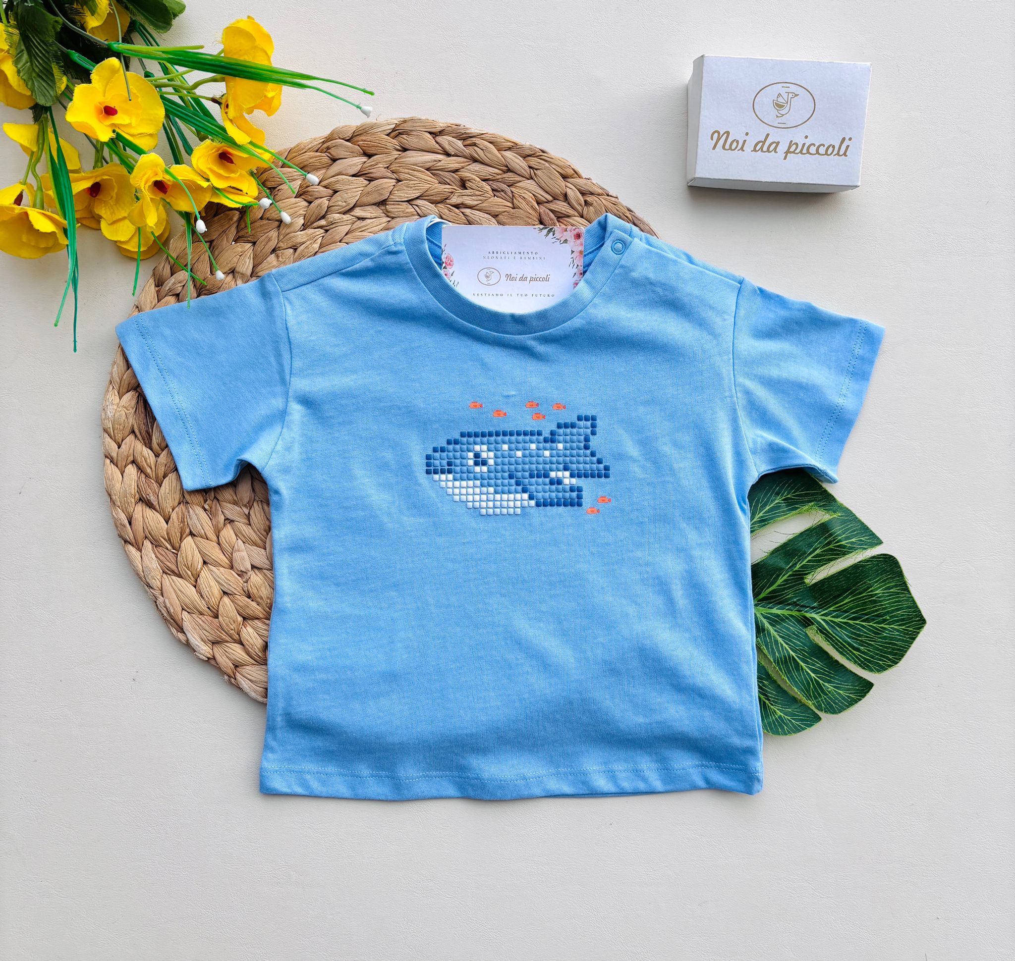 MAGLIETTINA IN COTONE CIELO - Noi da piccoli