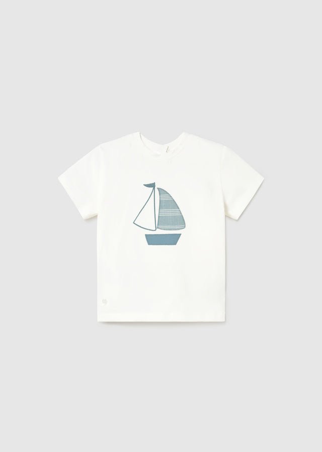 MAGLIETTINA IN COTONE CON BARCHETTA BIANCO - Noi da piccoli