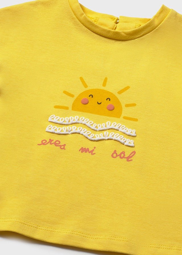 MAGLIETTINA IN COTONE CON DISEGNINO GIALLO - Noi da piccoli