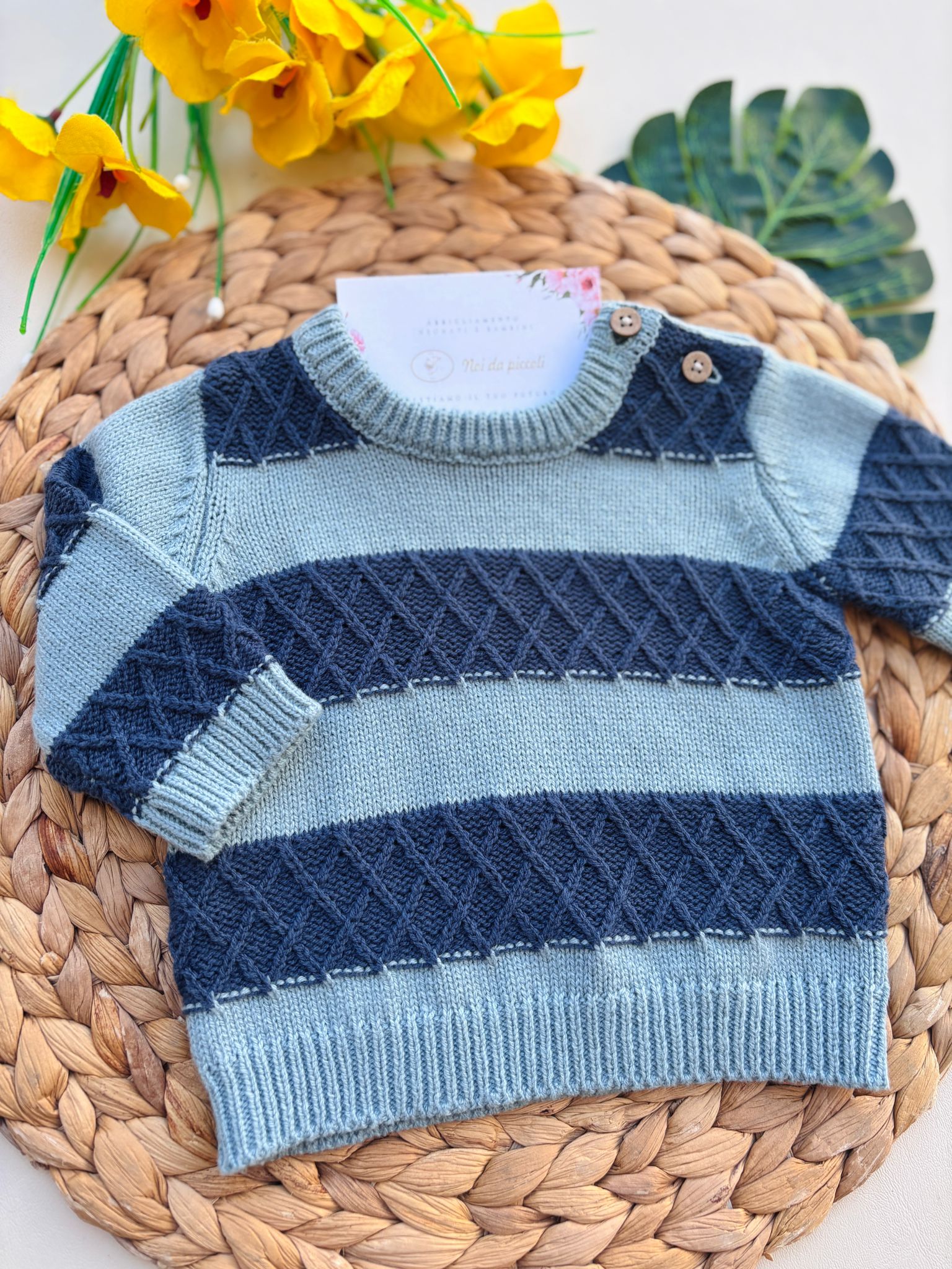 MAGLIONCINO CELESTE E BLU - Noi da piccoli