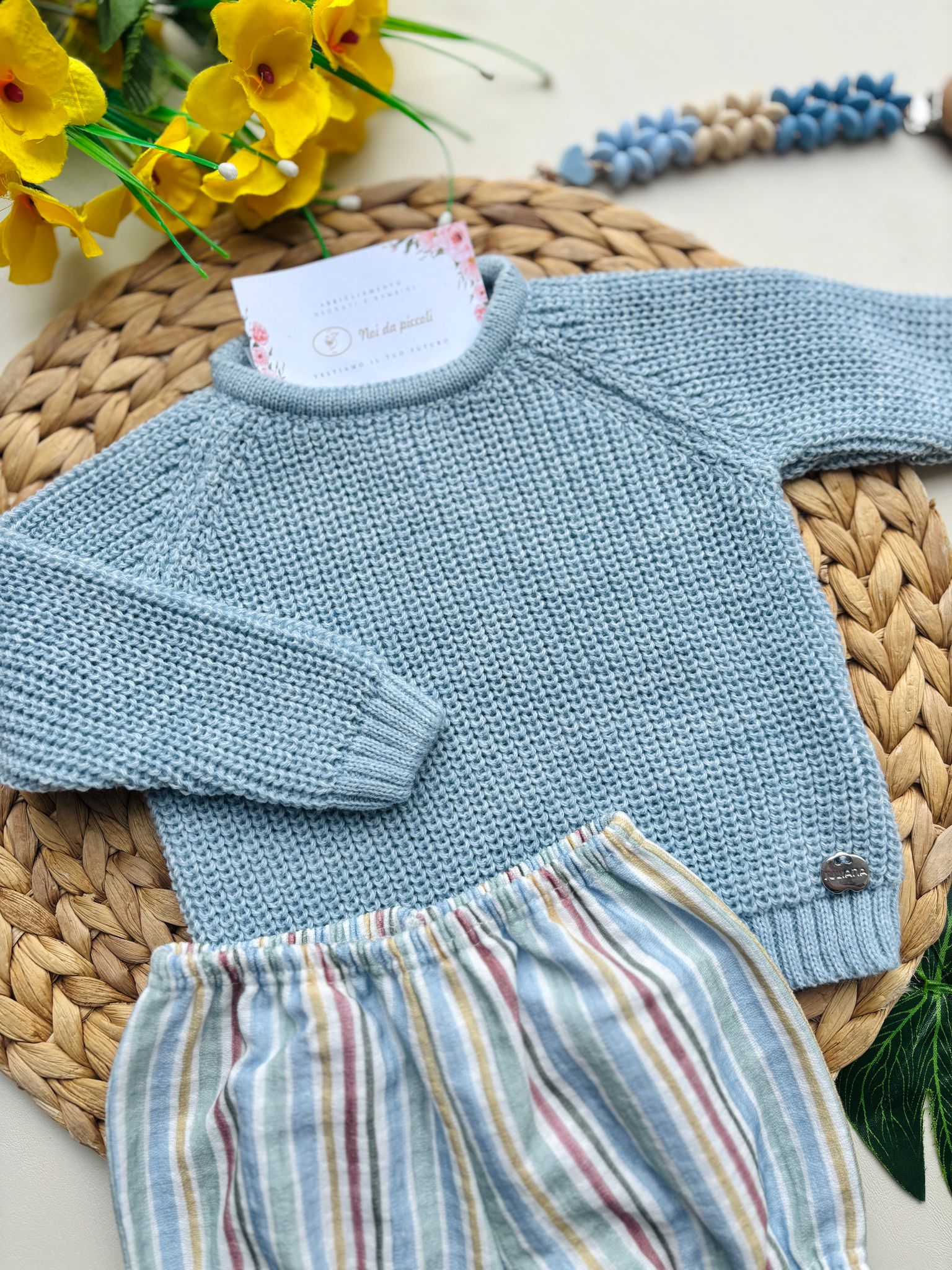 MAGLIONCINO CON CULOTTINA 100% ACRILICO AZUL - Noi da piccoli