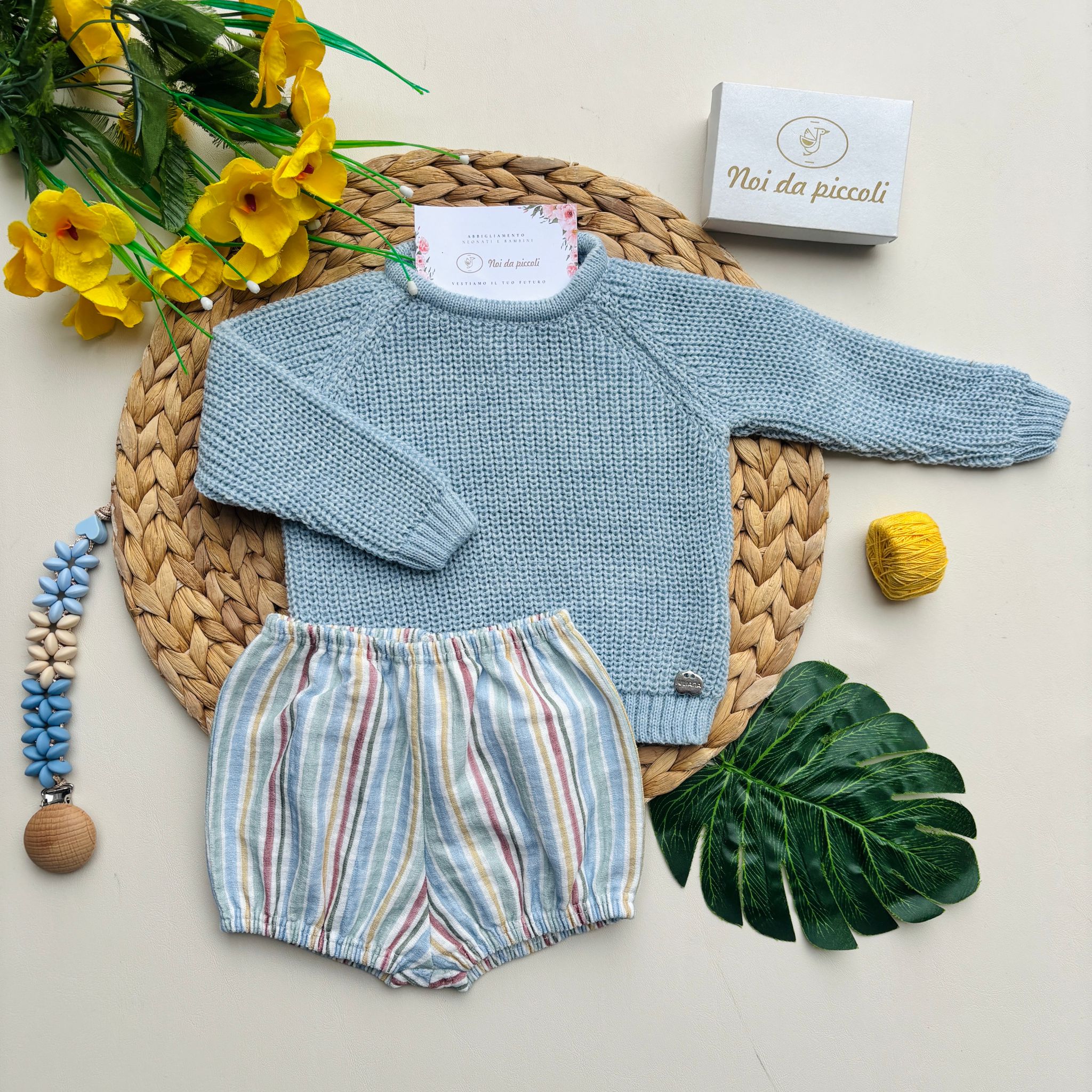 MAGLIONCINO CON CULOTTINA 100% ACRILICO AZUL - Noi da piccoli