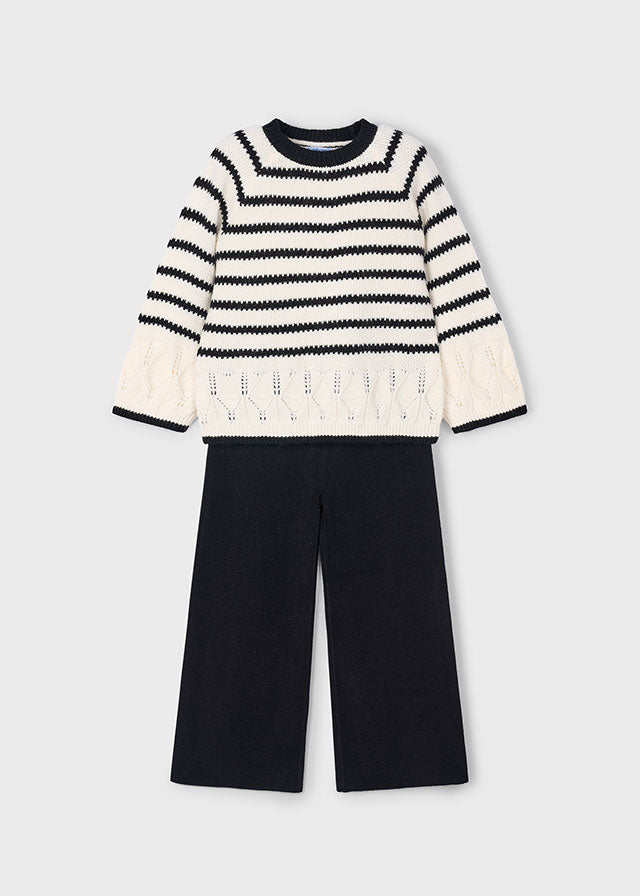 MAGLIONCINO E PANTALONE COTONE CALDO Nero - Noi da piccoli