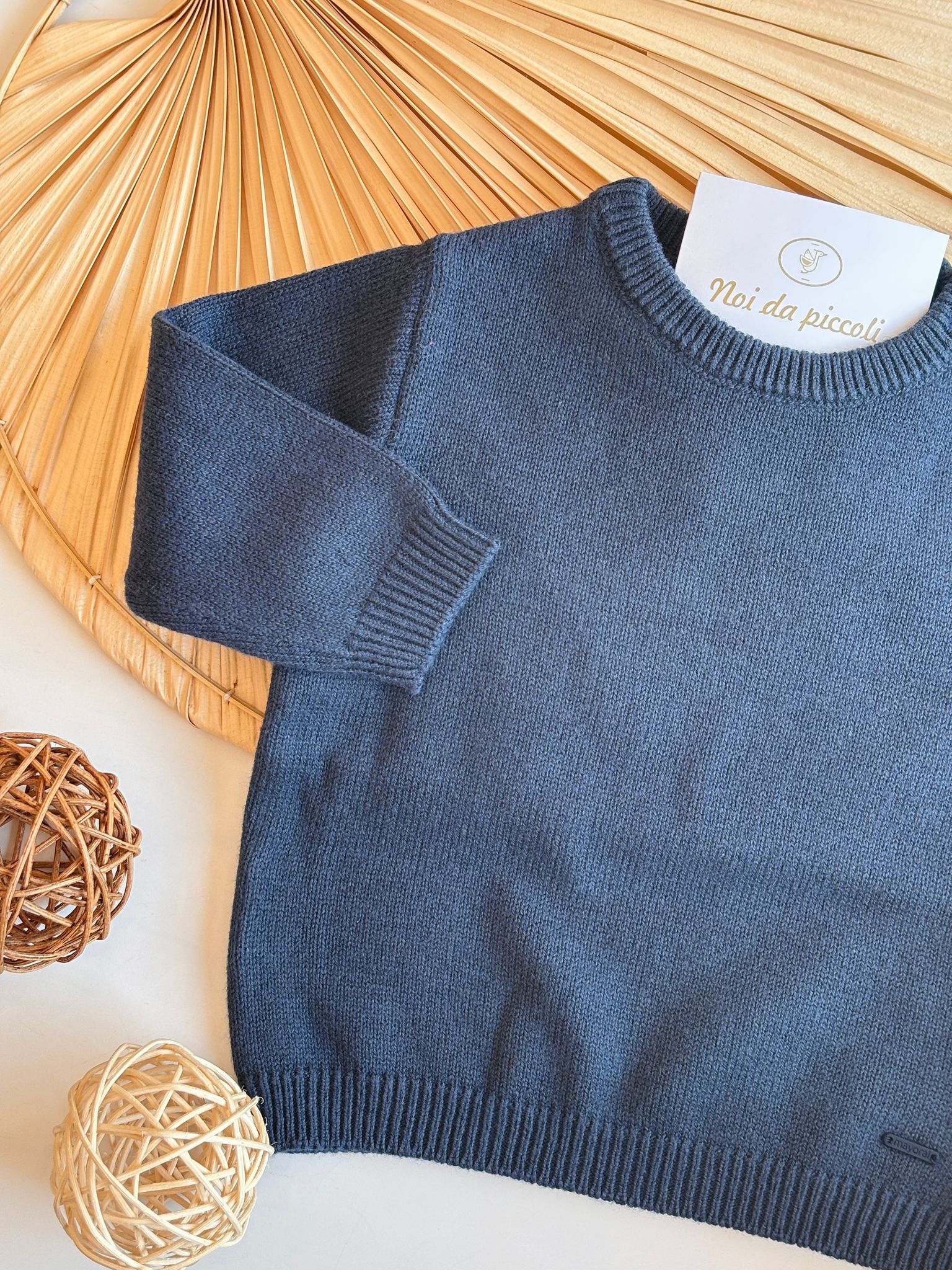 MAGLIONCINO IN FILATO CALDO BLU NOTTE - Noi da piccoli