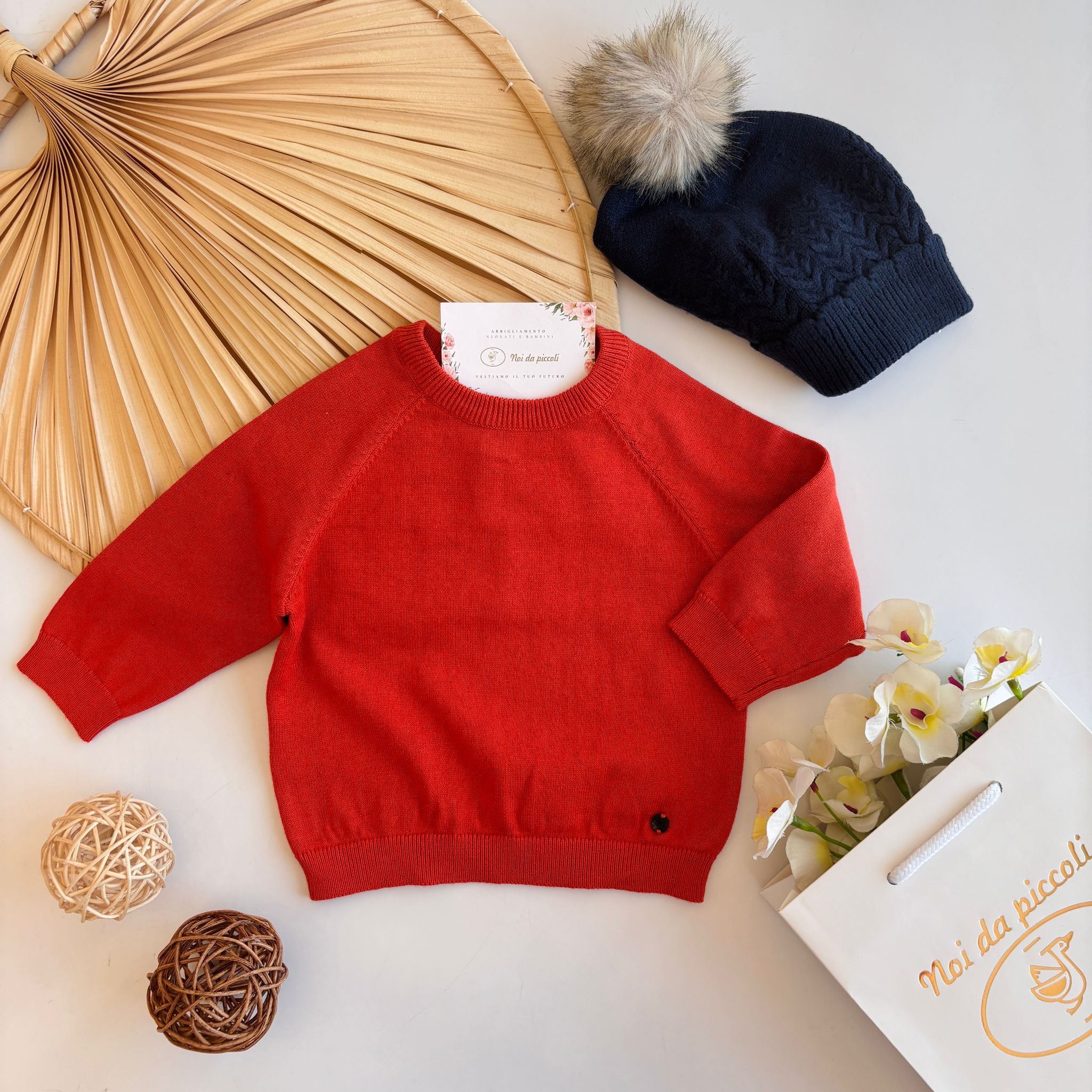 MAGLIONCINO IN FILATO CALDO rojo - Noi da piccoli