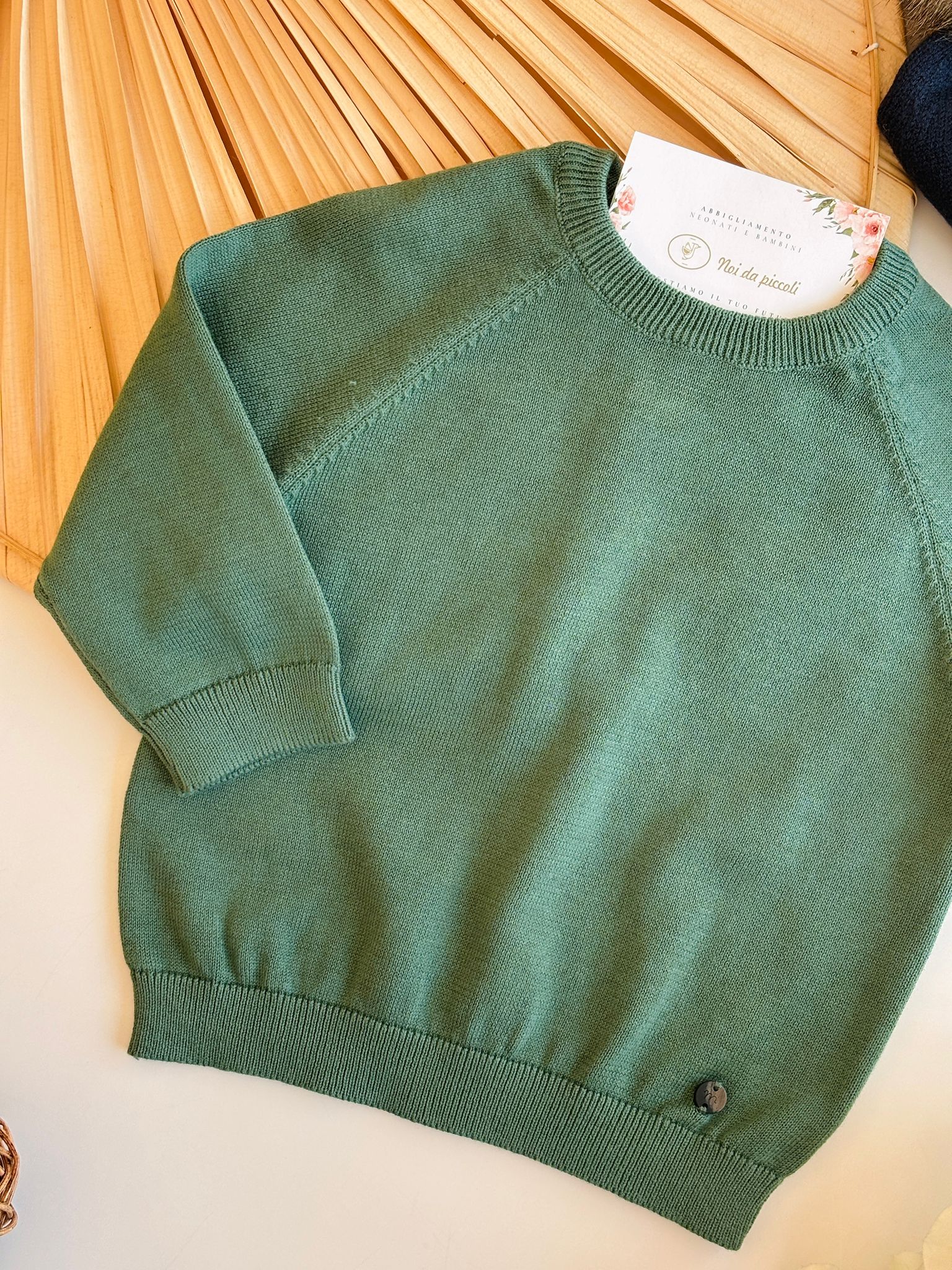 MAGLIONCINO IN FILATO CALDO VERDE - Noi da piccoli