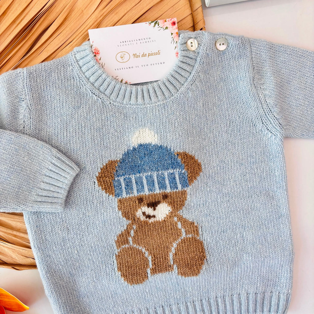 MAGLIONCINO in lana e cashmere CIELO - Noi da piccoli