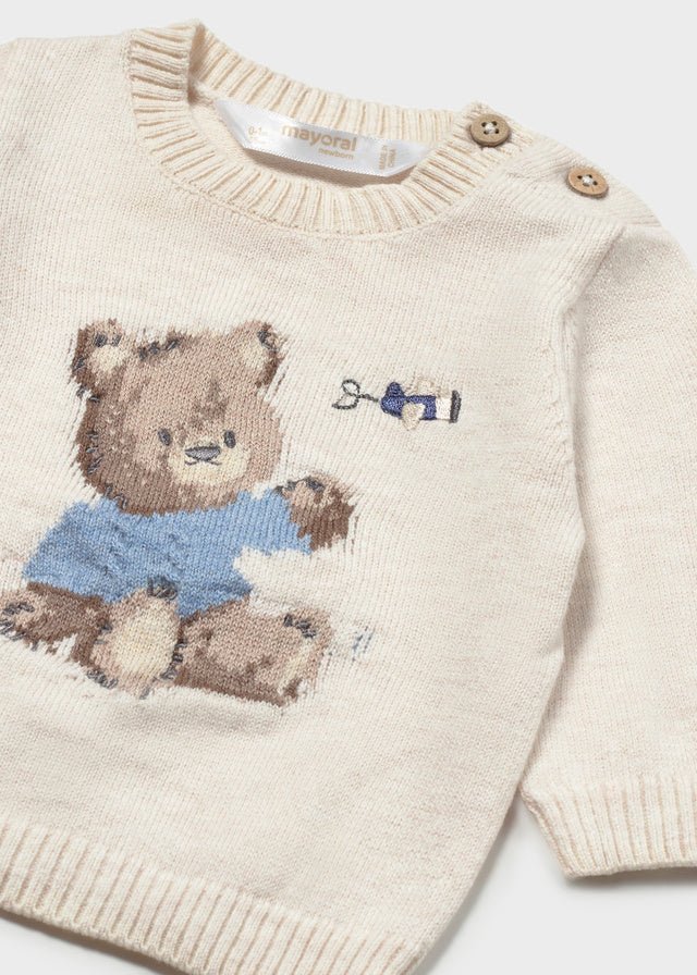 MAGLIONCINO IN LANETTINA ORSETTO PANNA - Noi da piccoli