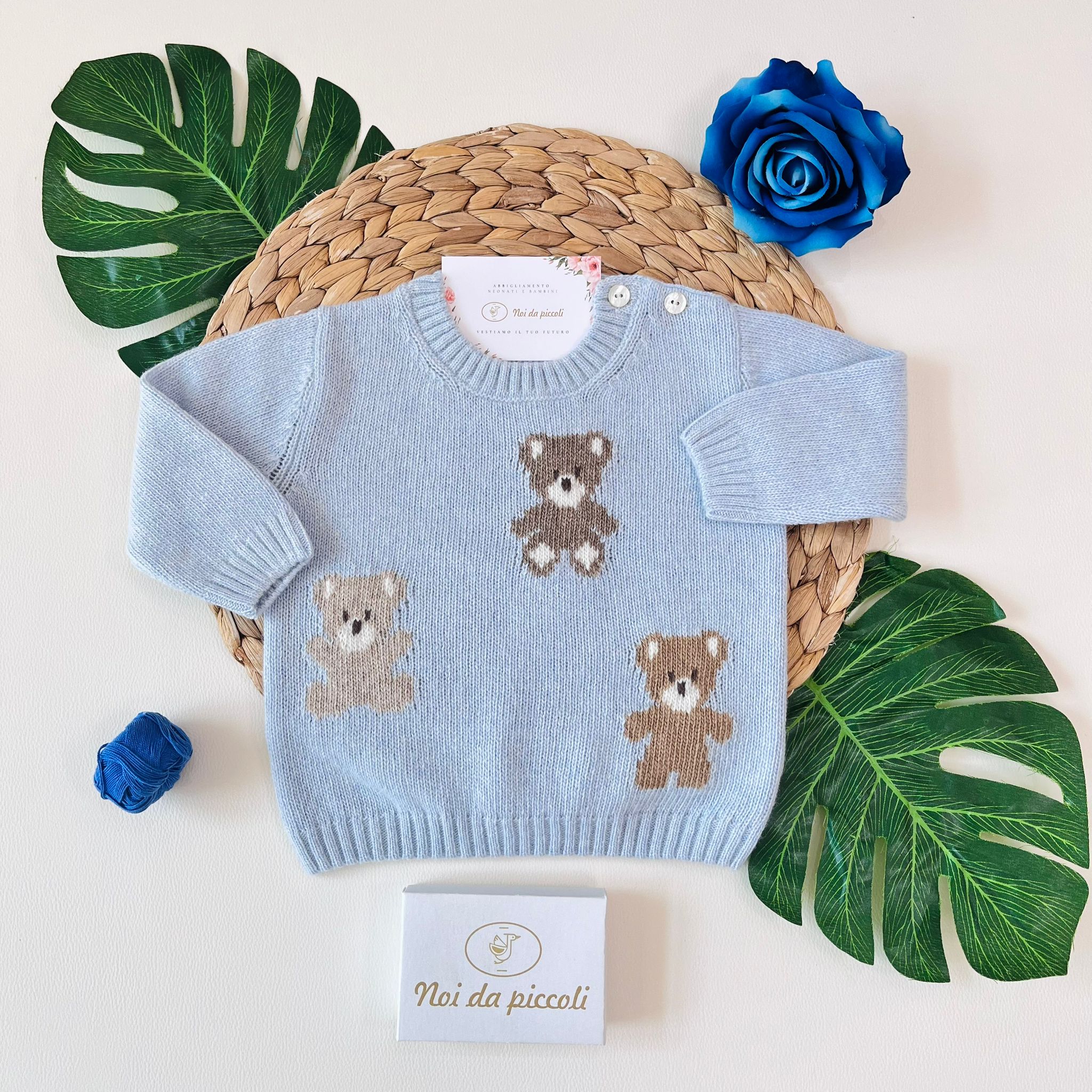 MAGLIONCINO LANA E CASHMERE CIELO - Noi da piccoli