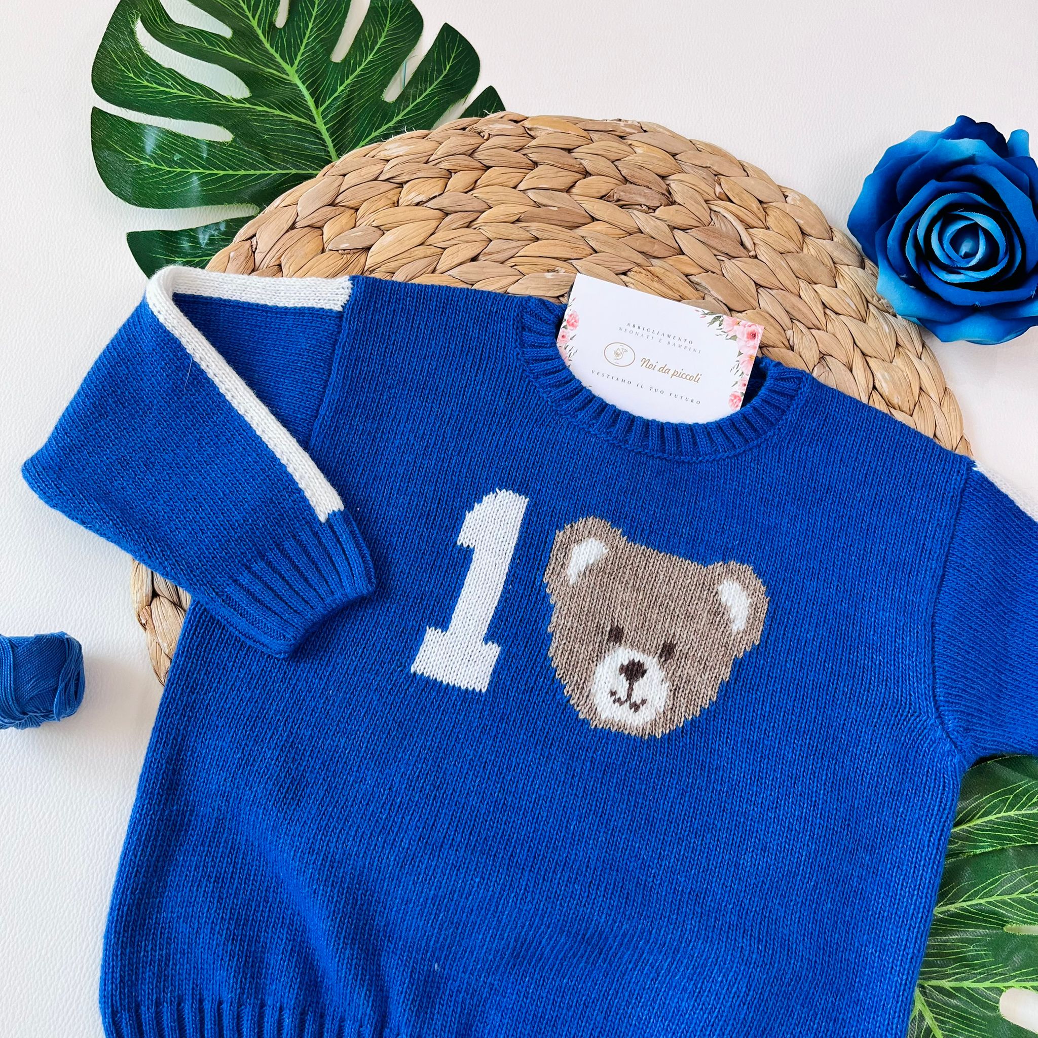 MAGLIONCINO ONE LANA E CASHMERE BLU - Noi da piccoli