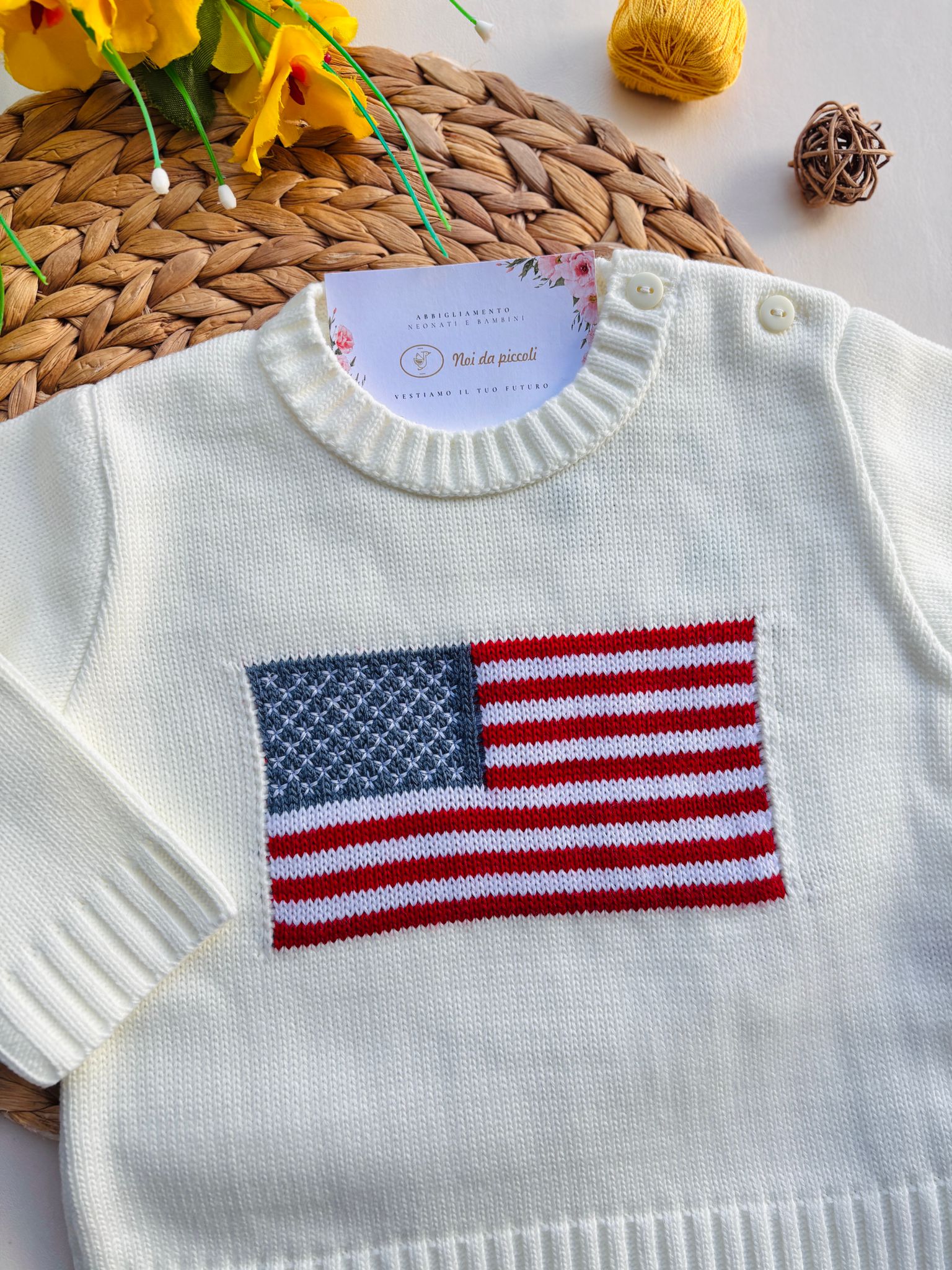 MAGLIONCINO U.S.A. FILATO CALDO PANNA - Noi da piccoli