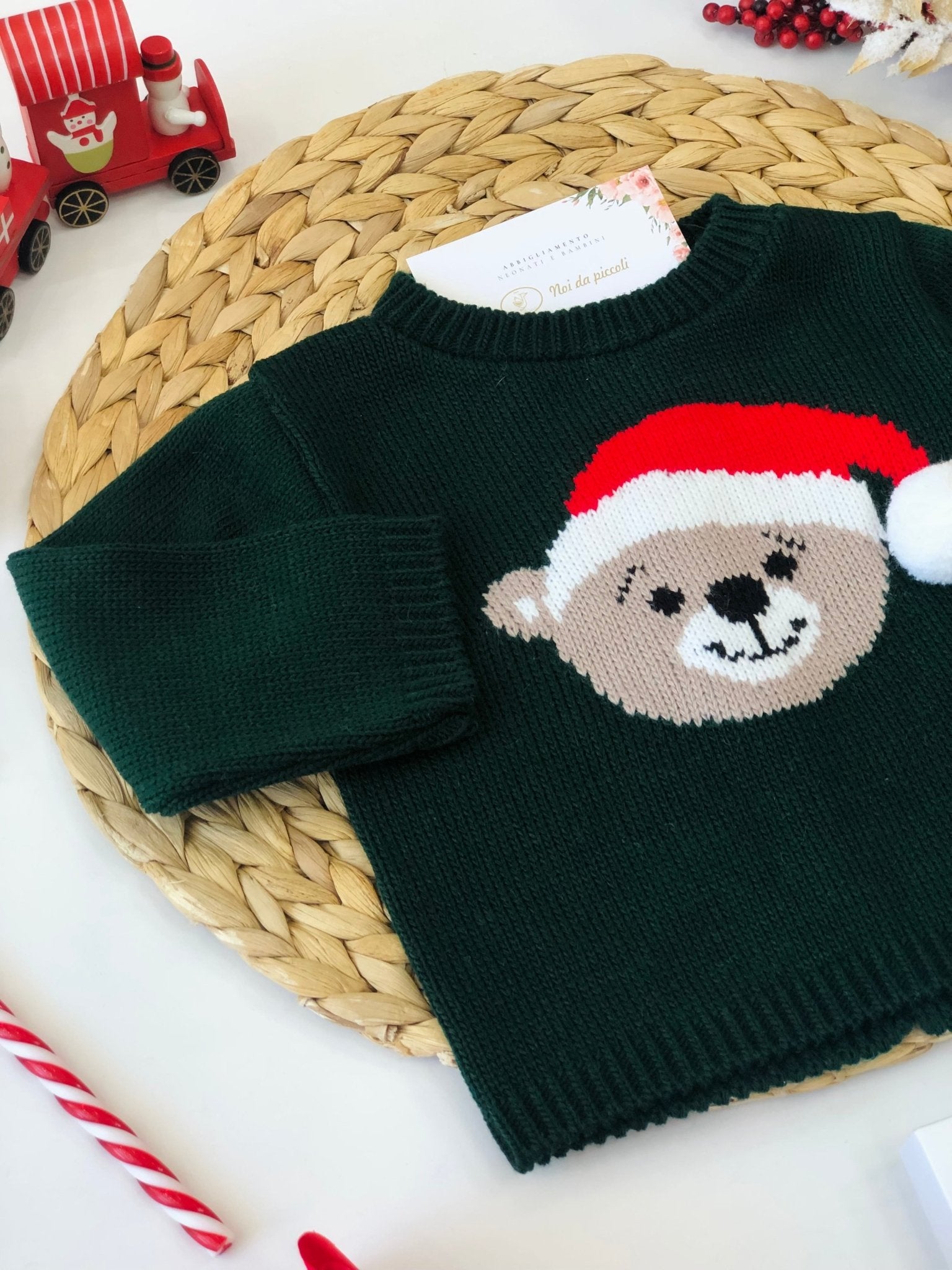 MAGLIONCINO VERDE ORSO NAVIDAD - Noi da piccoli