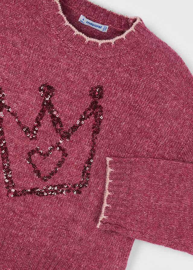 MAGLIONE A COSTINE CON PAIALETTE CILIEGIA - Noi da piccoli