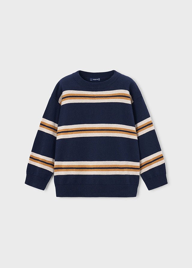 Maglione a Righe in Filato Caldo Blu Mayoral