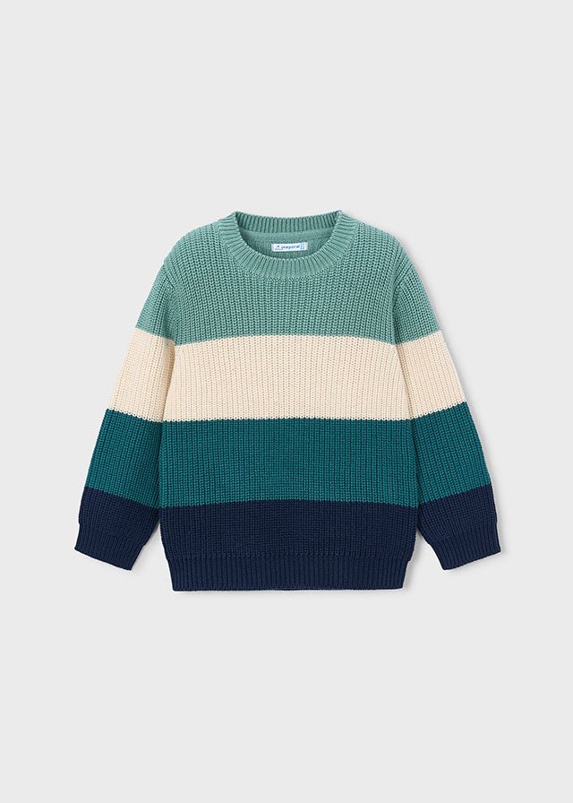 MAGLIONE A STRISCE IN FILATO CALDO VERDE - Noi da piccoli