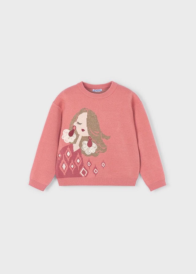MAGLIONE CON DISEGNI IN PUNTO JAQUARD SIENNA - Noi da piccoli